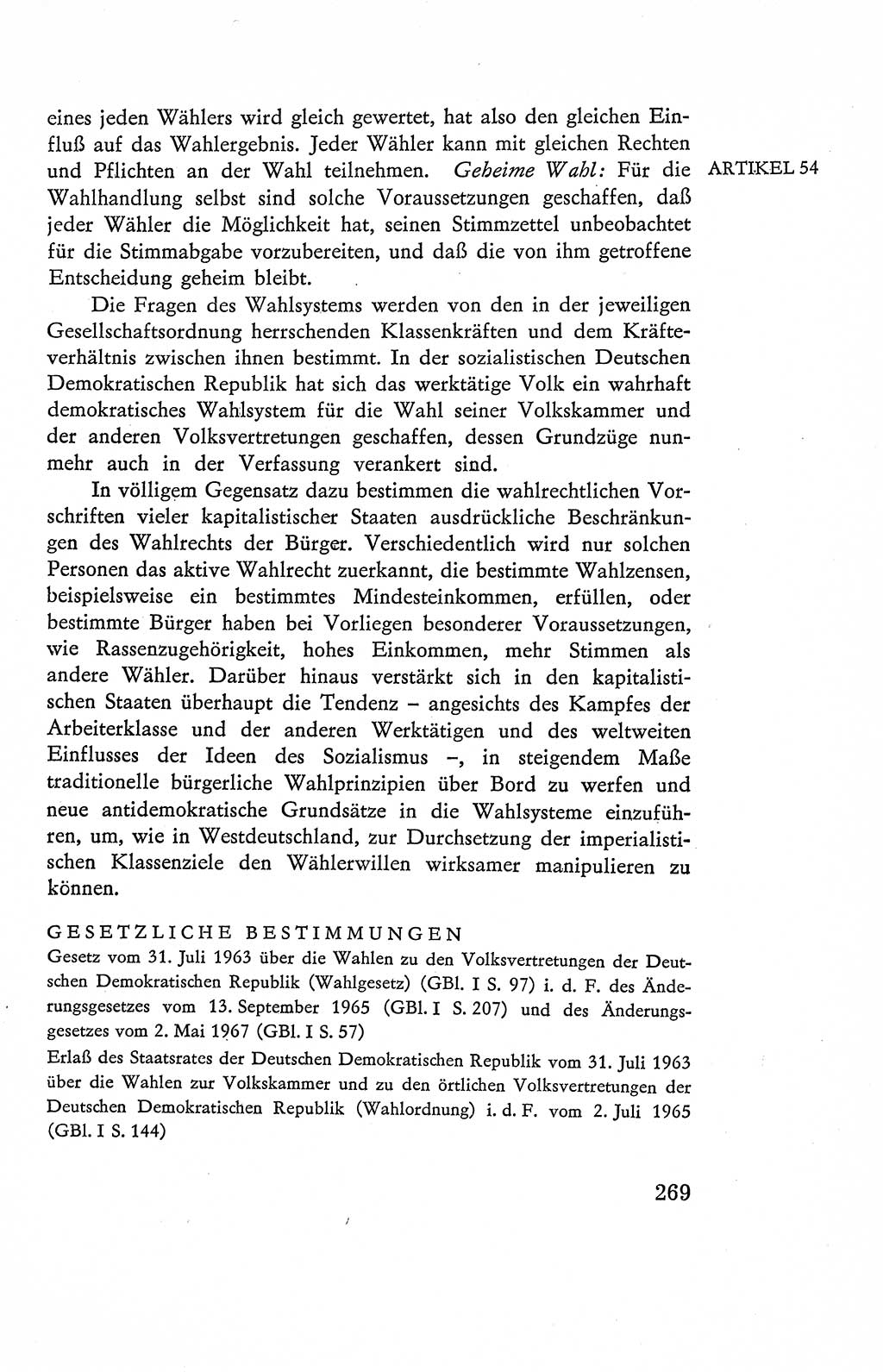 Verfassung der Deutschen Demokratischen Republik (DDR), Dokumente, Kommentar 1969, Band 2, Seite 269 (Verf. DDR Dok. Komm. 1969, Bd. 2, S. 269)
