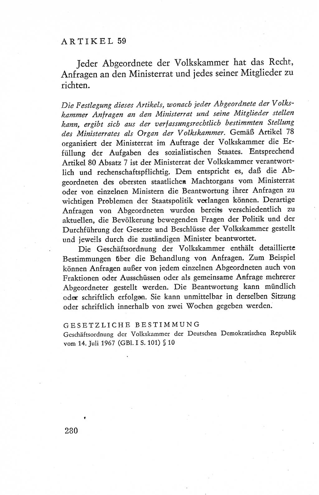 Verfassung der Deutschen Demokratischen Republik (DDR), Dokumente, Kommentar 1969, Band 2, Seite 280 (Verf. DDR Dok. Komm. 1969, Bd. 2, S. 280)