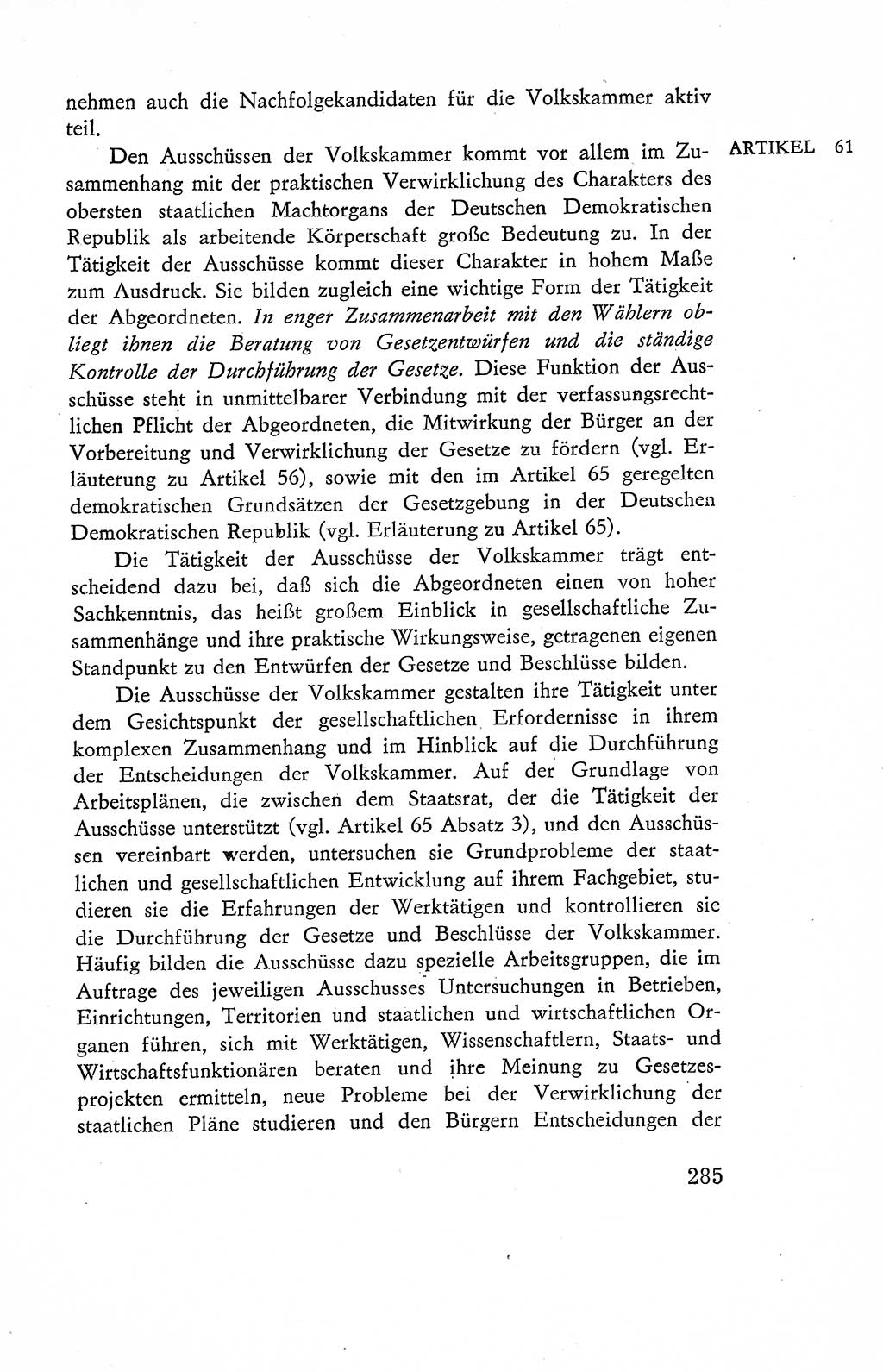 Verfassung der Deutschen Demokratischen Republik (DDR), Dokumente, Kommentar 1969, Band 2, Seite 285 (Verf. DDR Dok. Komm. 1969, Bd. 2, S. 285)