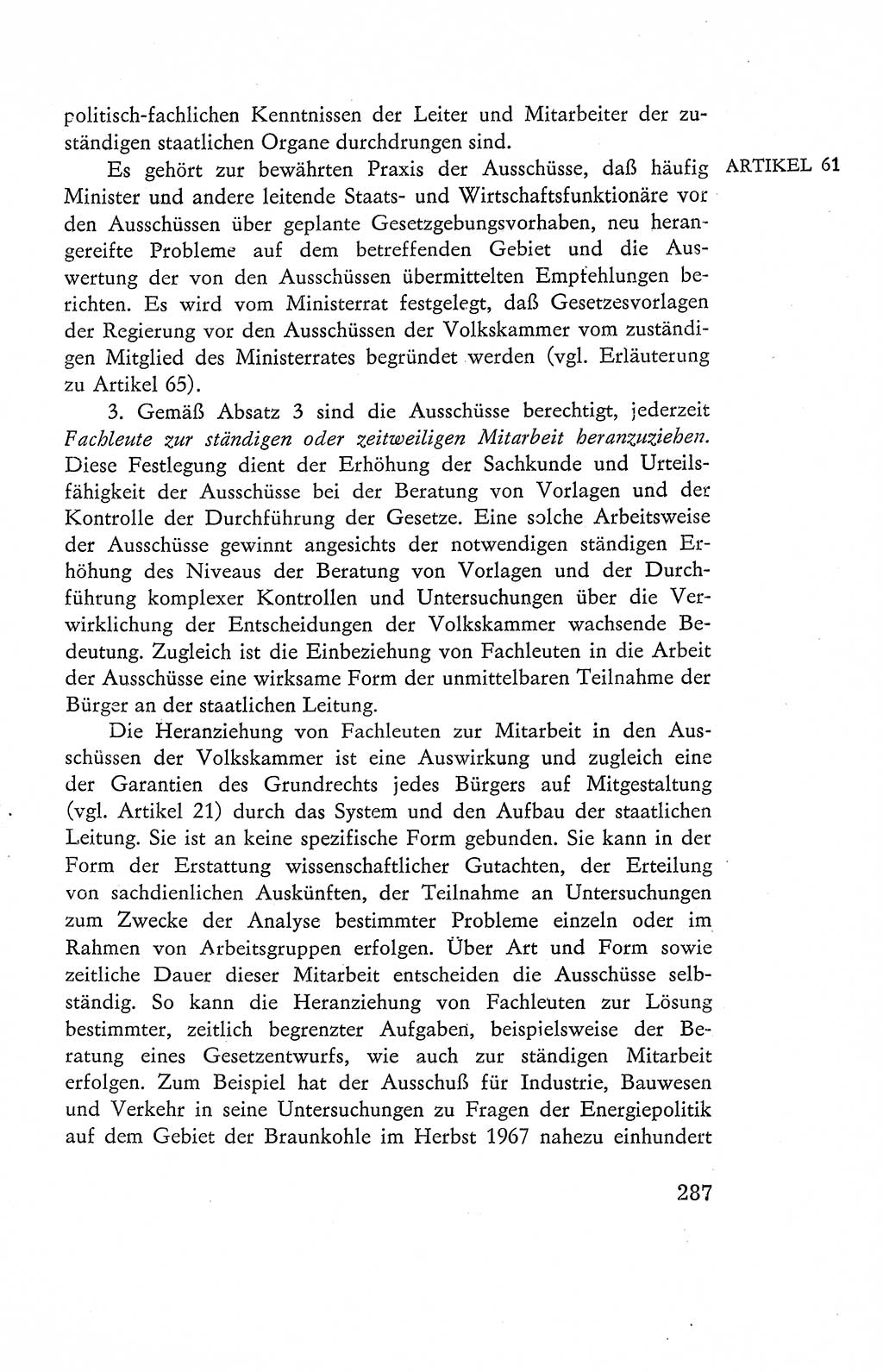Verfassung der Deutschen Demokratischen Republik (DDR), Dokumente, Kommentar 1969, Band 2, Seite 287 (Verf. DDR Dok. Komm. 1969, Bd. 2, S. 287)