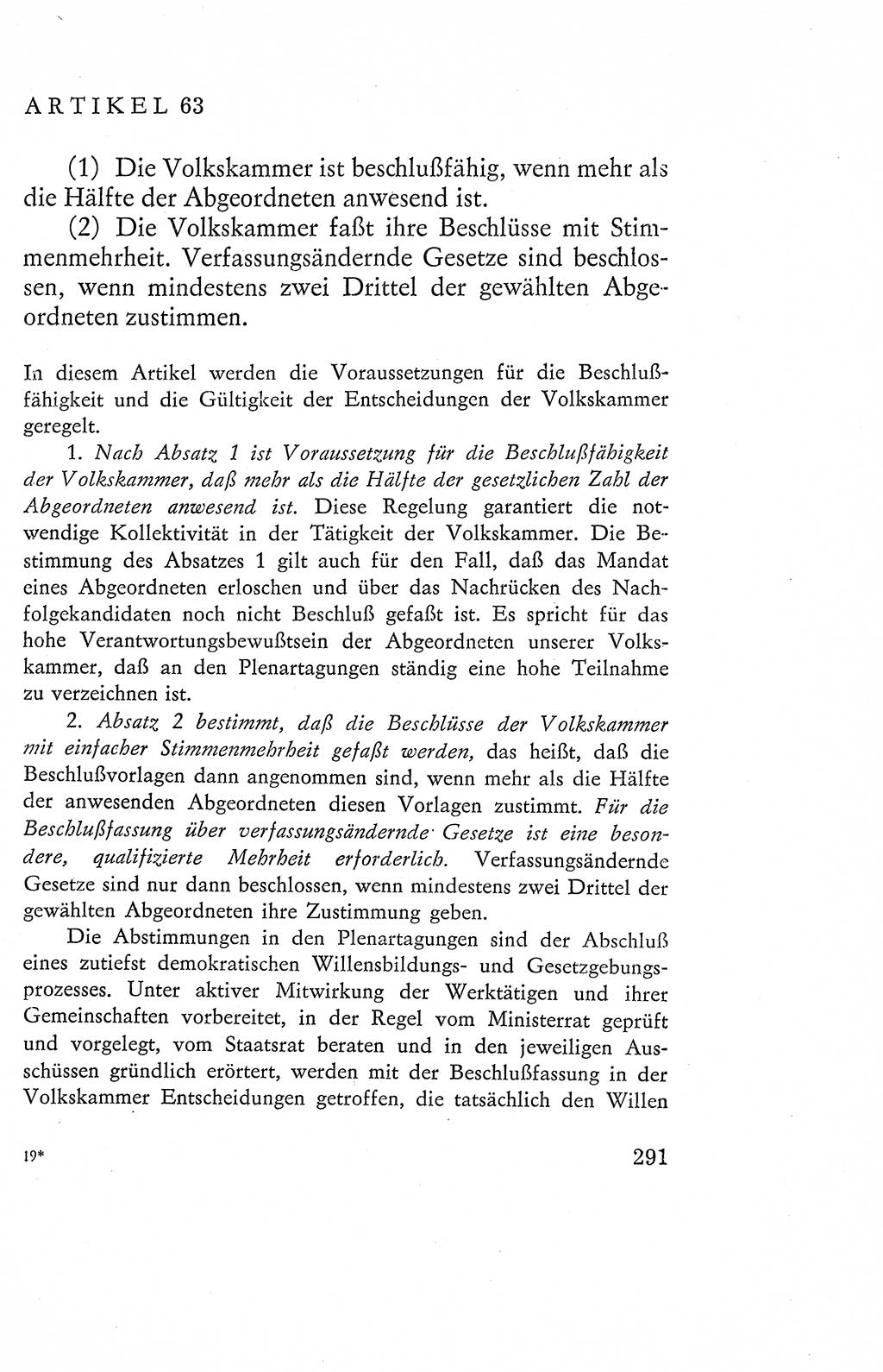 Verfassung der Deutschen Demokratischen Republik (DDR), Dokumente, Kommentar 1969, Band 2, Seite 291 (Verf. DDR Dok. Komm. 1969, Bd. 2, S. 291)