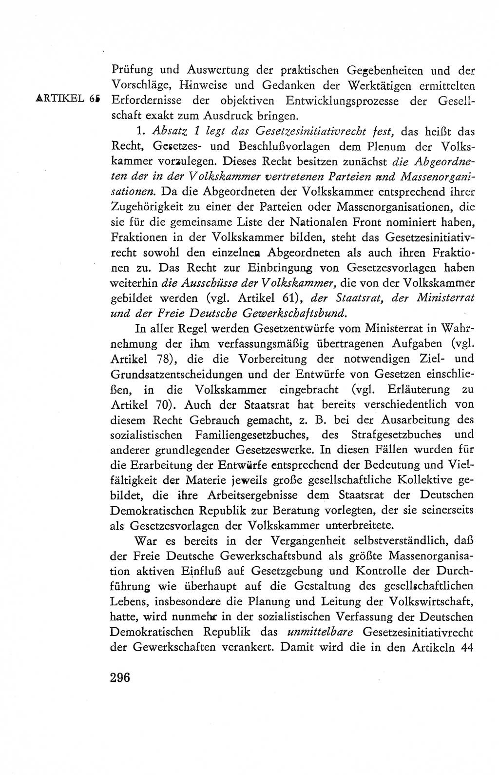 Verfassung der Deutschen Demokratischen Republik (DDR), Dokumente, Kommentar 1969, Band 2, Seite 296 (Verf. DDR Dok. Komm. 1969, Bd. 2, S. 296)