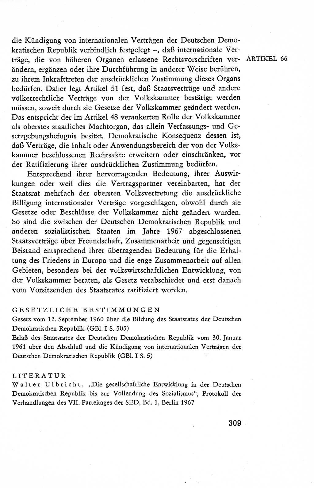 Verfassung der Deutschen Demokratischen Republik (DDR), Dokumente, Kommentar 1969, Band 2, Seite 309 (Verf. DDR Dok. Komm. 1969, Bd. 2, S. 309)