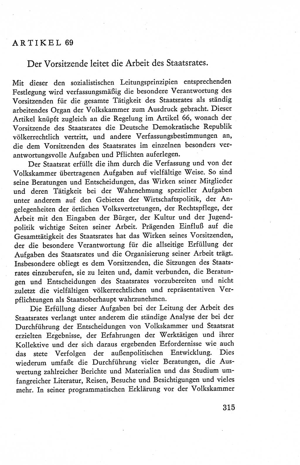 Verfassung der Deutschen Demokratischen Republik (DDR), Dokumente, Kommentar 1969, Band 2, Seite 315 (Verf. DDR Dok. Komm. 1969, Bd. 2, S. 315)
