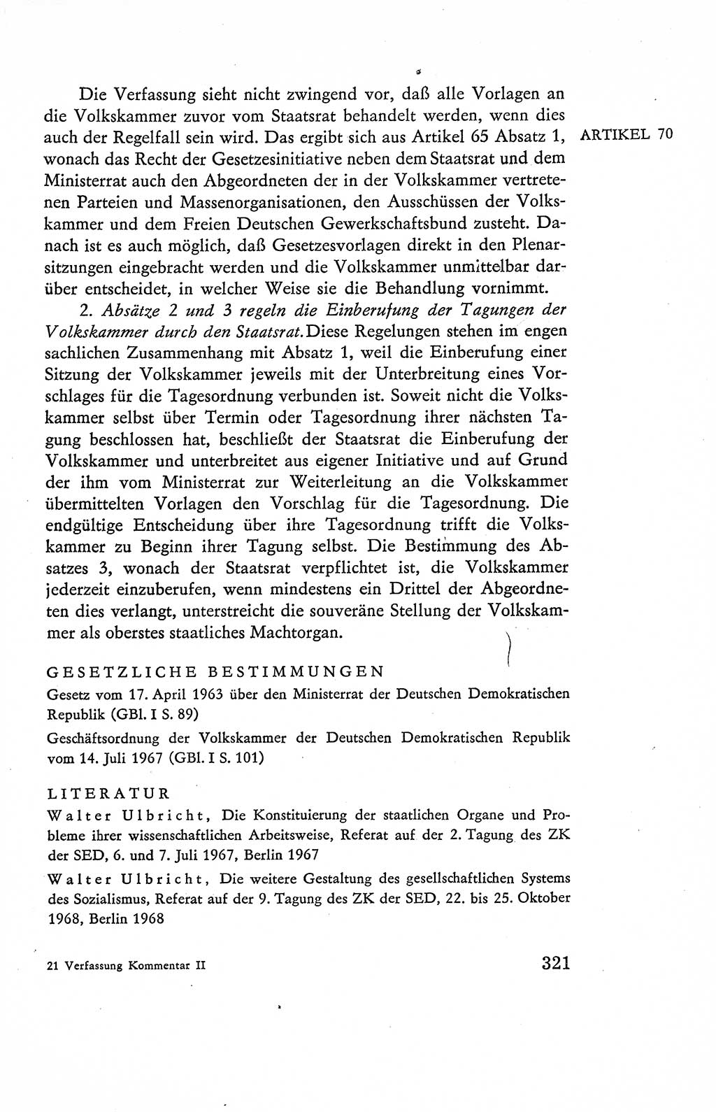 Verfassung der Deutschen Demokratischen Republik (DDR), Dokumente, Kommentar 1969, Band 2, Seite 321 (Verf. DDR Dok. Komm. 1969, Bd. 2, S. 321)