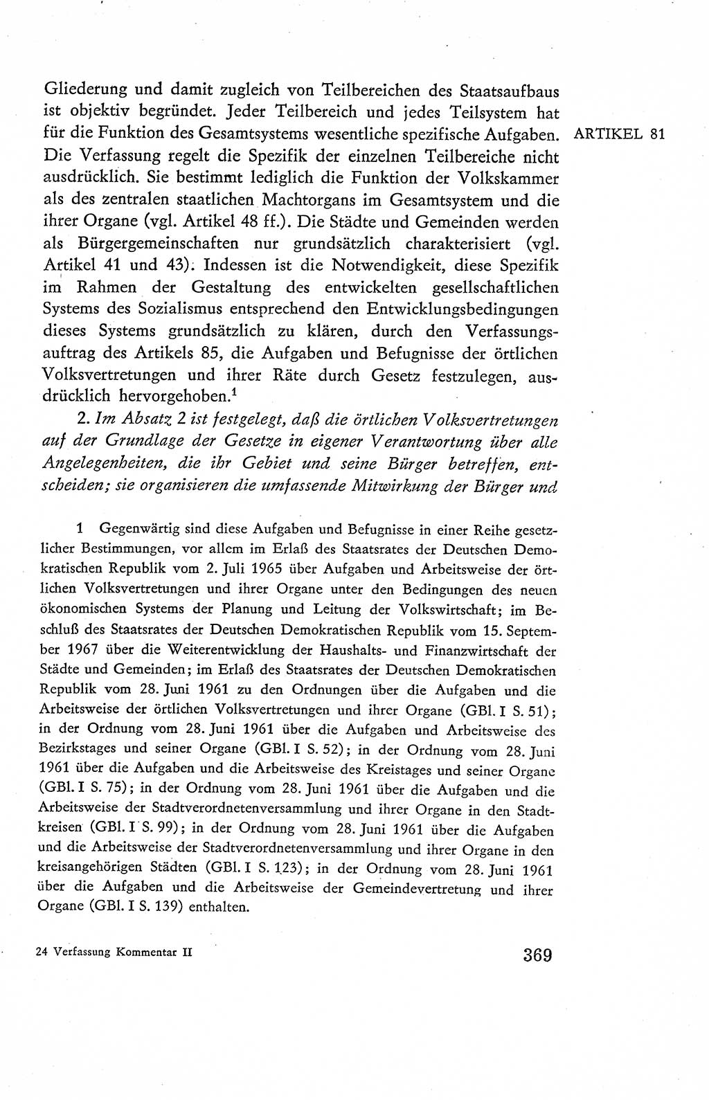 Verfassung der Deutschen Demokratischen Republik (DDR), Dokumente, Kommentar 1969, Band 2, Seite 369 (Verf. DDR Dok. Komm. 1969, Bd. 2, S. 369)