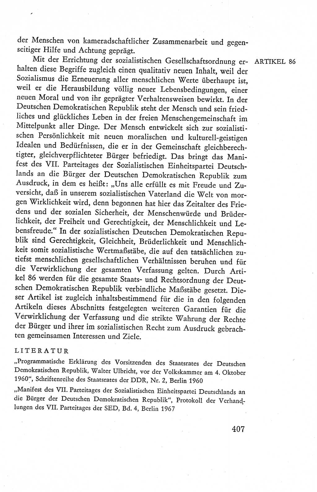Verfassung der Deutschen Demokratischen Republik (DDR), Dokumente, Kommentar 1969, Band 2, Seite 407 (Verf. DDR Dok. Komm. 1969, Bd. 2, S. 407)