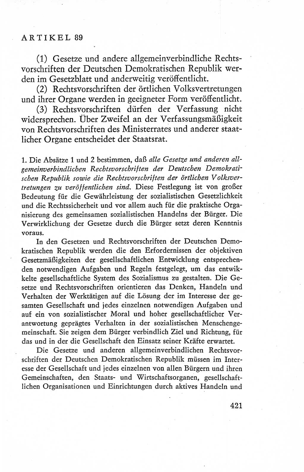 Verfassung der Deutschen Demokratischen Republik (DDR), Dokumente, Kommentar 1969, Band 2, Seite 421 (Verf. DDR Dok. Komm. 1969, Bd. 2, S. 421)