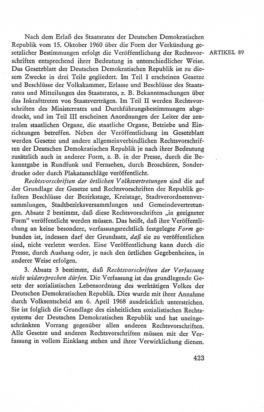 Verfassung der Deutschen Demokratischen Republik (DDR), Dokumente, Kommentar 1969, Band 2, Seite 423 (Verf. DDR Dok. Komm. 1969, Bd. 2, S. 423)
