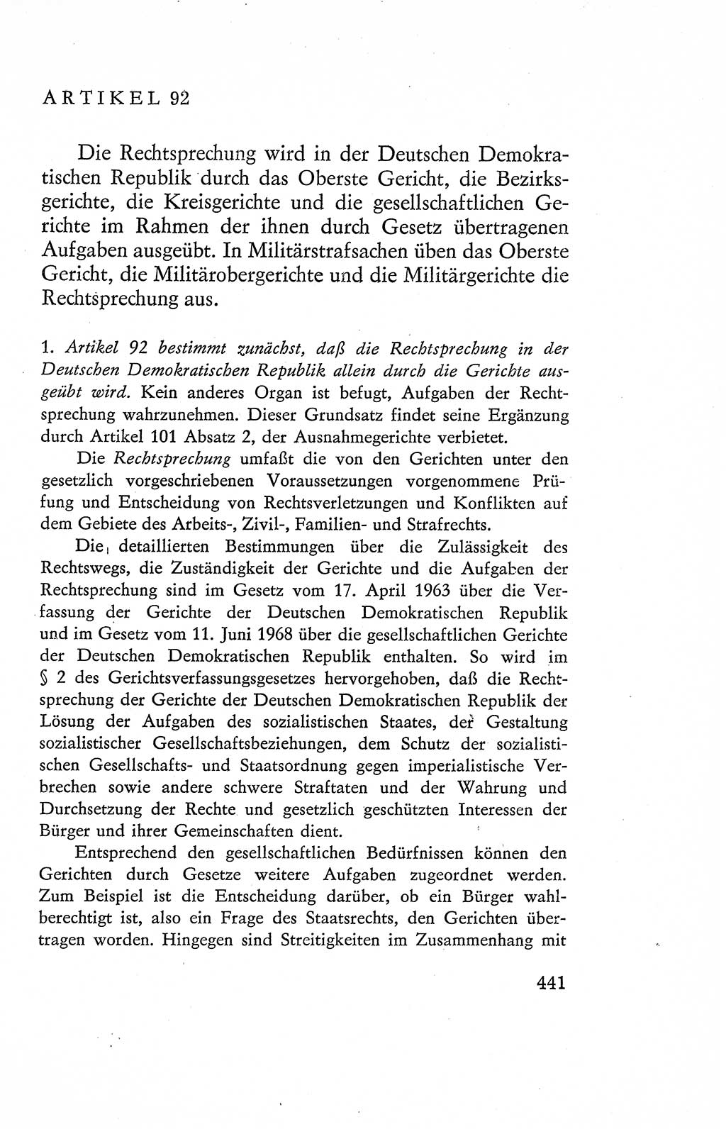 Verfassung der Deutschen Demokratischen Republik (DDR), Dokumente, Kommentar 1969, Band 2, Seite 441 (Verf. DDR Dok. Komm. 1969, Bd. 2, S. 441)