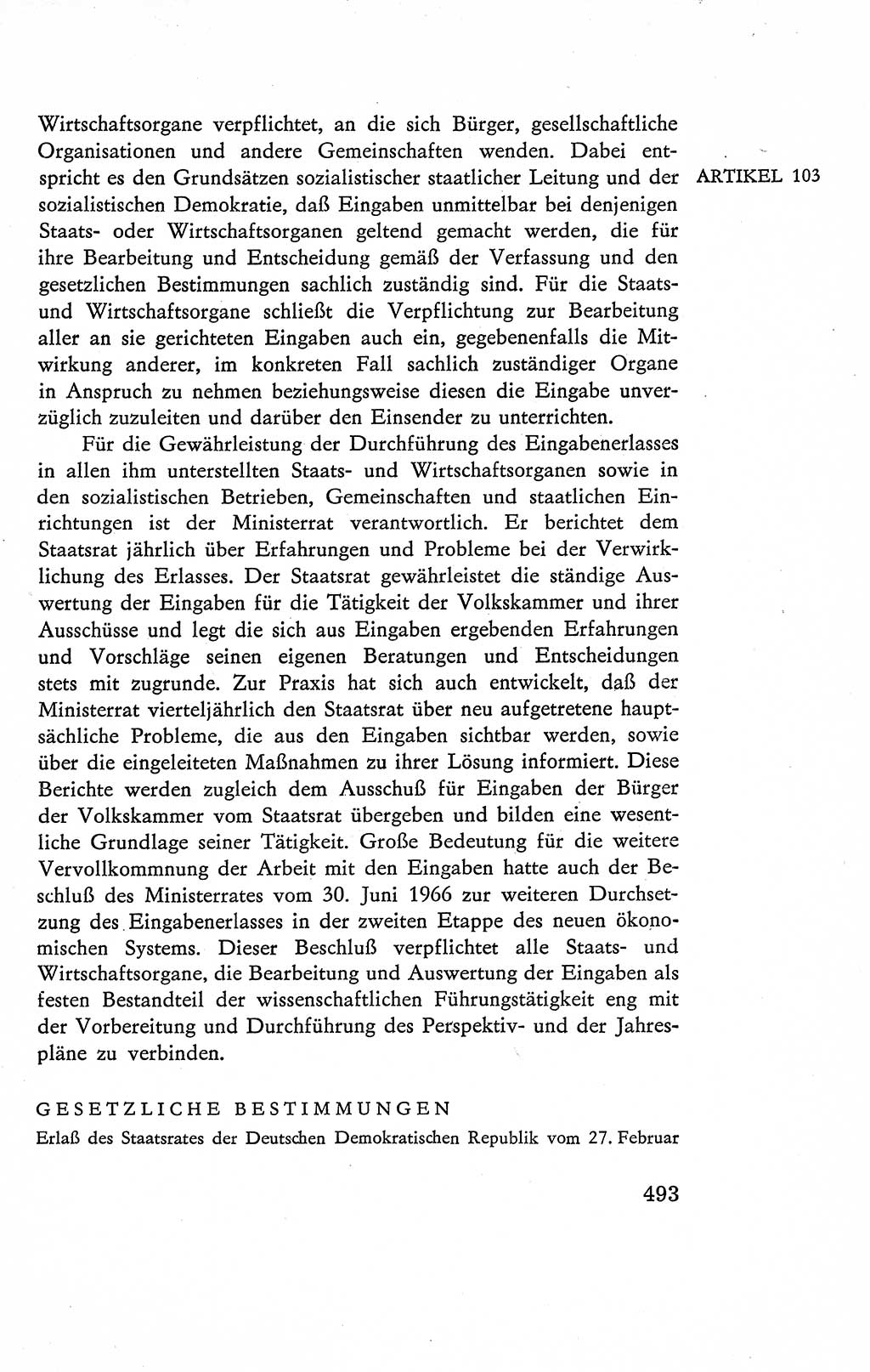 Verfassung der Deutschen Demokratischen Republik (DDR), Dokumente, Kommentar 1969, Band 2, Seite 493 (Verf. DDR Dok. Komm. 1969, Bd. 2, S. 493)