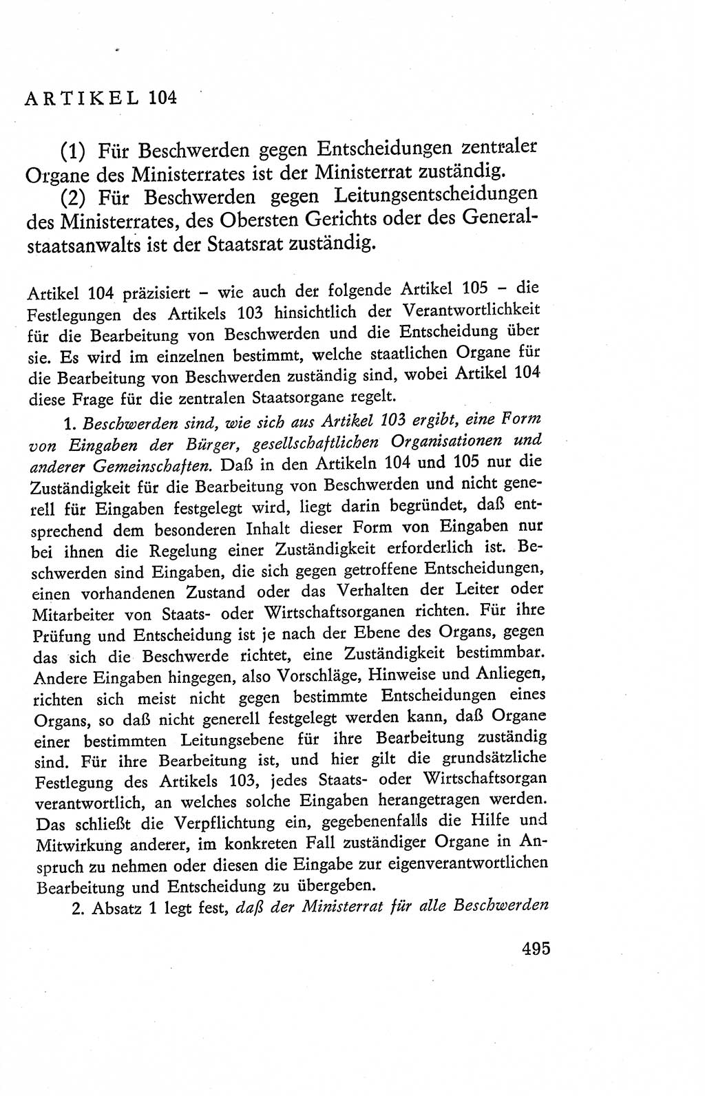 Verfassung der Deutschen Demokratischen Republik (DDR), Dokumente, Kommentar 1969, Band 2, Seite 495 (Verf. DDR Dok. Komm. 1969, Bd. 2, S. 495)