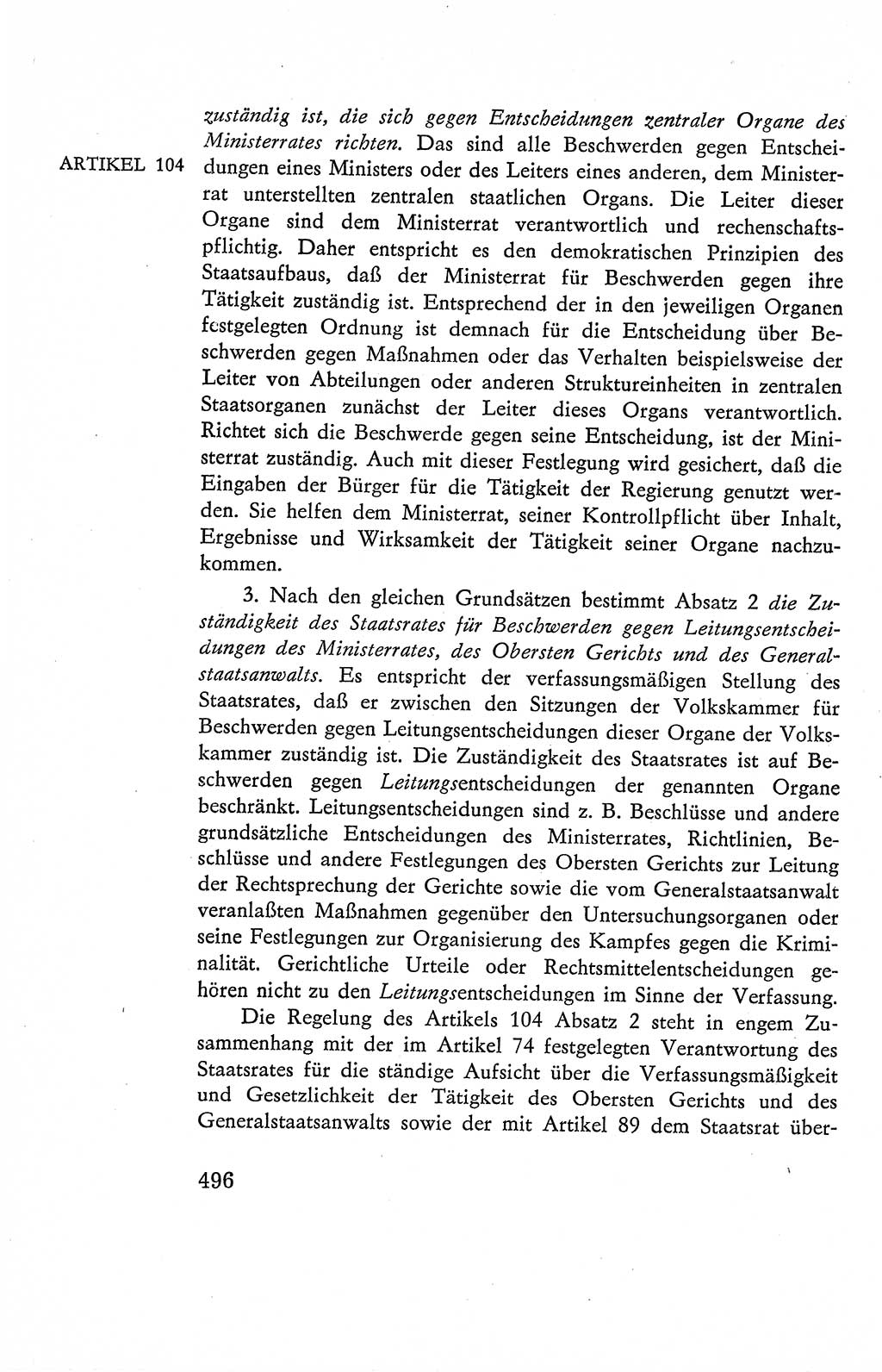 Verfassung der Deutschen Demokratischen Republik (DDR), Dokumente, Kommentar 1969, Band 2, Seite 496 (Verf. DDR Dok. Komm. 1969, Bd. 2, S. 496)