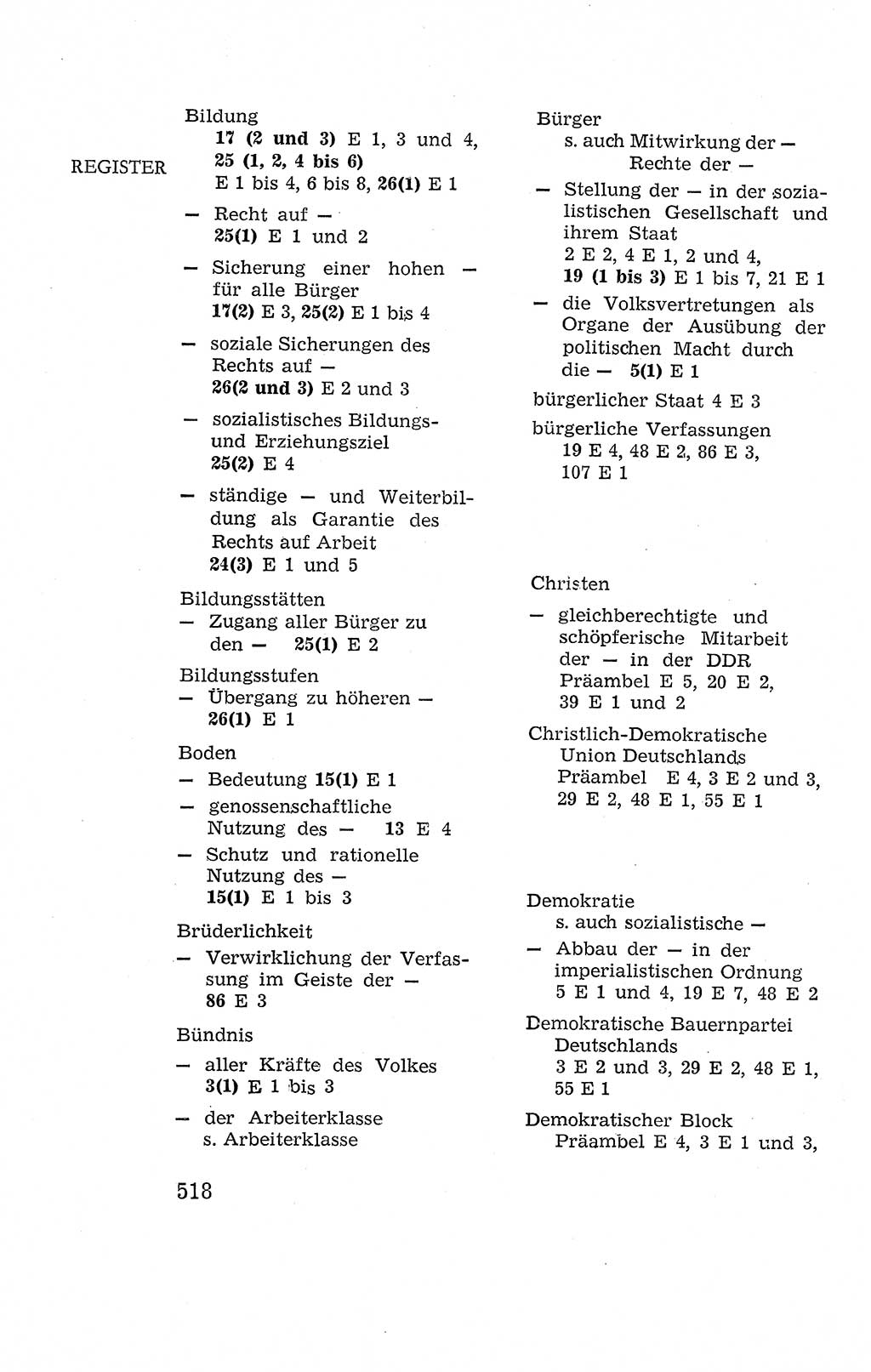 Verfassung der Deutschen Demokratischen Republik (DDR), Dokumente, Kommentar 1969, Band 2, Seite 518 (Verf. DDR Dok. Komm. 1969, Bd. 2, S. 518)