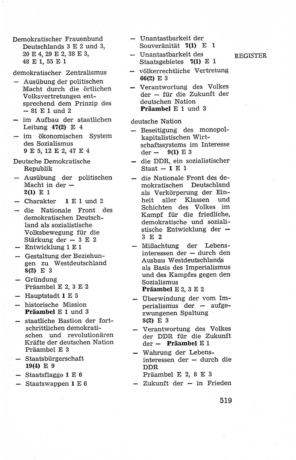 Verfassung der Deutschen Demokratischen Republik (DDR), Dokumente, Kommentar 1969, Band 2, Seite 519 (Verf. DDR Dok. Komm. 1969, Bd. 2, S. 519)