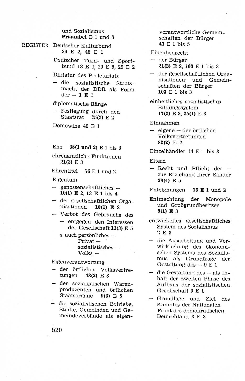 Verfassung der Deutschen Demokratischen Republik (DDR), Dokumente, Kommentar 1969, Band 2, Seite 520 (Verf. DDR Dok. Komm. 1969, Bd. 2, S. 520)