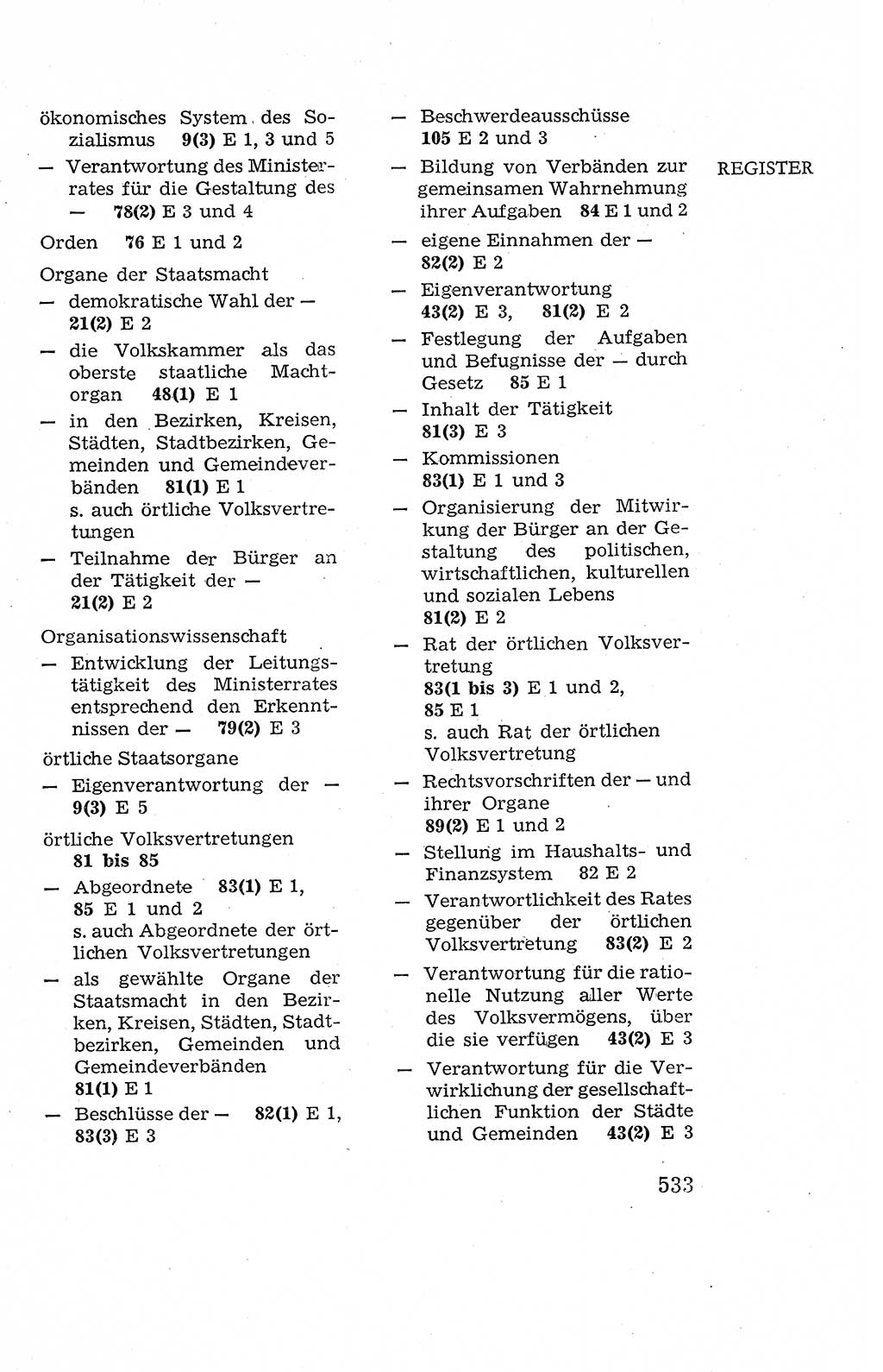 Verfassung der Deutschen Demokratischen Republik (DDR), Dokumente, Kommentar 1969, Band 2, Seite 533 (Verf. DDR Dok. Komm. 1969, Bd. 2, S. 533)