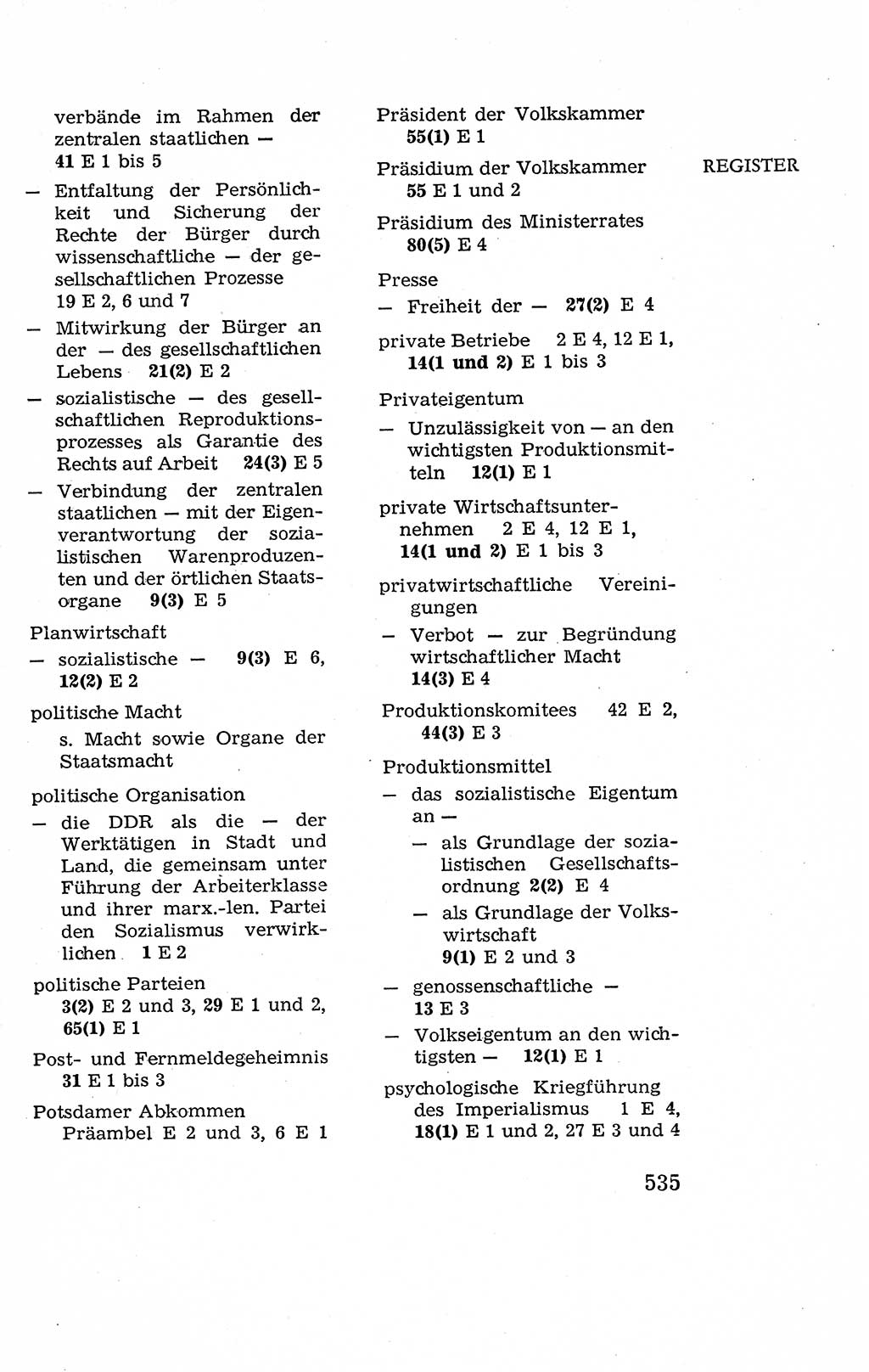 Verfassung der Deutschen Demokratischen Republik (DDR), Dokumente, Kommentar 1969, Band 2, Seite 535 (Verf. DDR Dok. Komm. 1969, Bd. 2, S. 535)