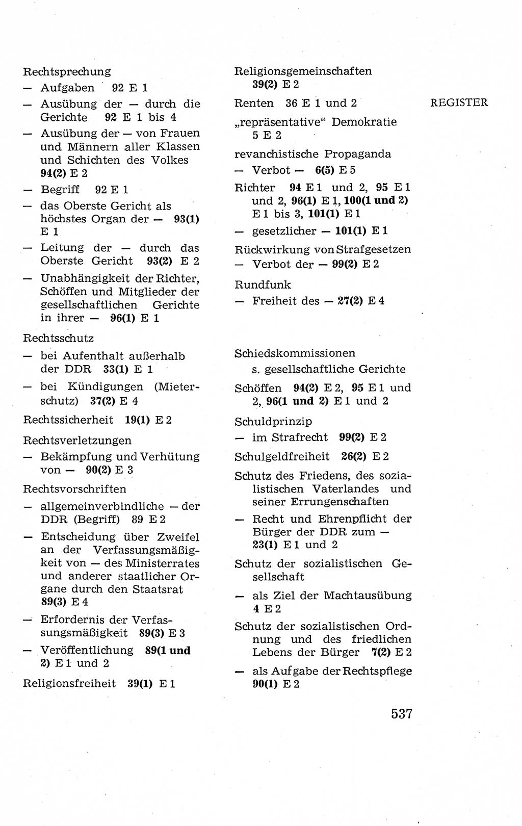 Verfassung der Deutschen Demokratischen Republik (DDR), Dokumente, Kommentar 1969, Band 2, Seite 537 (Verf. DDR Dok. Komm. 1969, Bd. 2, S. 537)