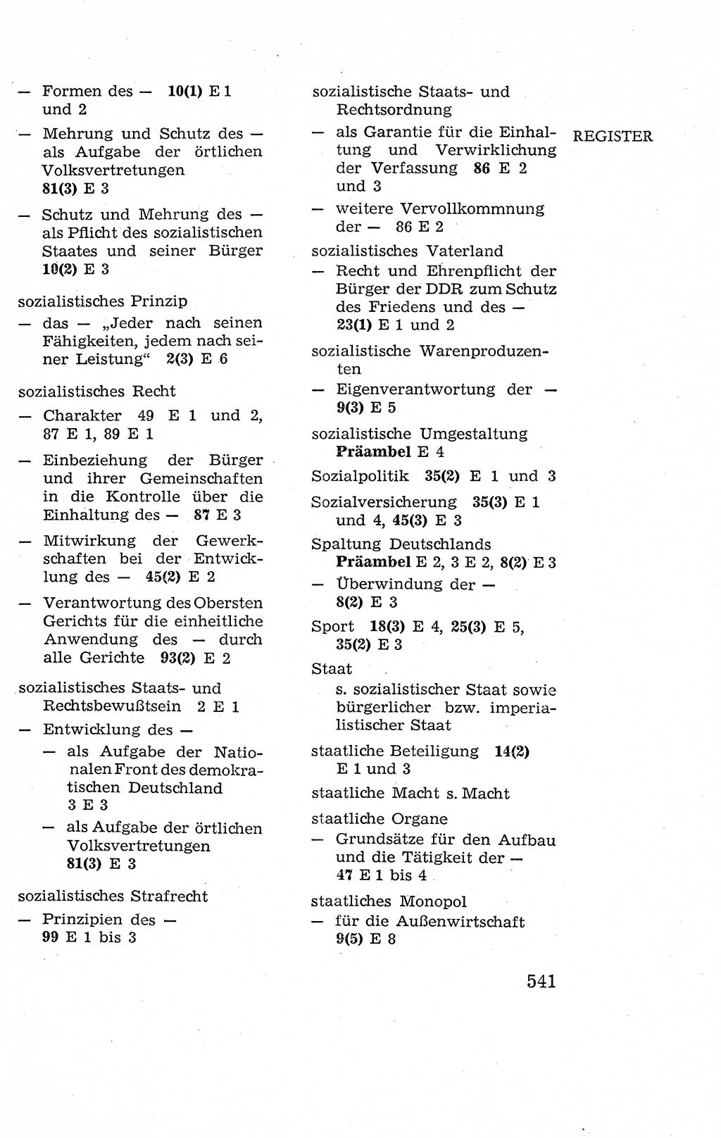 Verfassung der Deutschen Demokratischen Republik (DDR), Dokumente, Kommentar 1969, Band 2, Seite 541 (Verf. DDR Dok. Komm. 1969, Bd. 2, S. 541)