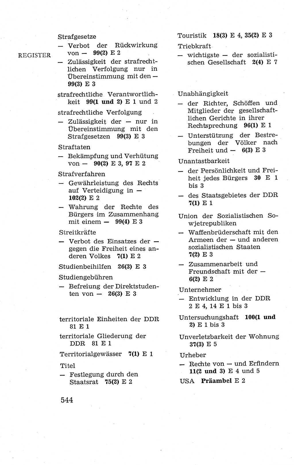 Verfassung der Deutschen Demokratischen Republik (DDR), Dokumente, Kommentar 1969, Band 2, Seite 544 (Verf. DDR Dok. Komm. 1969, Bd. 2, S. 544)