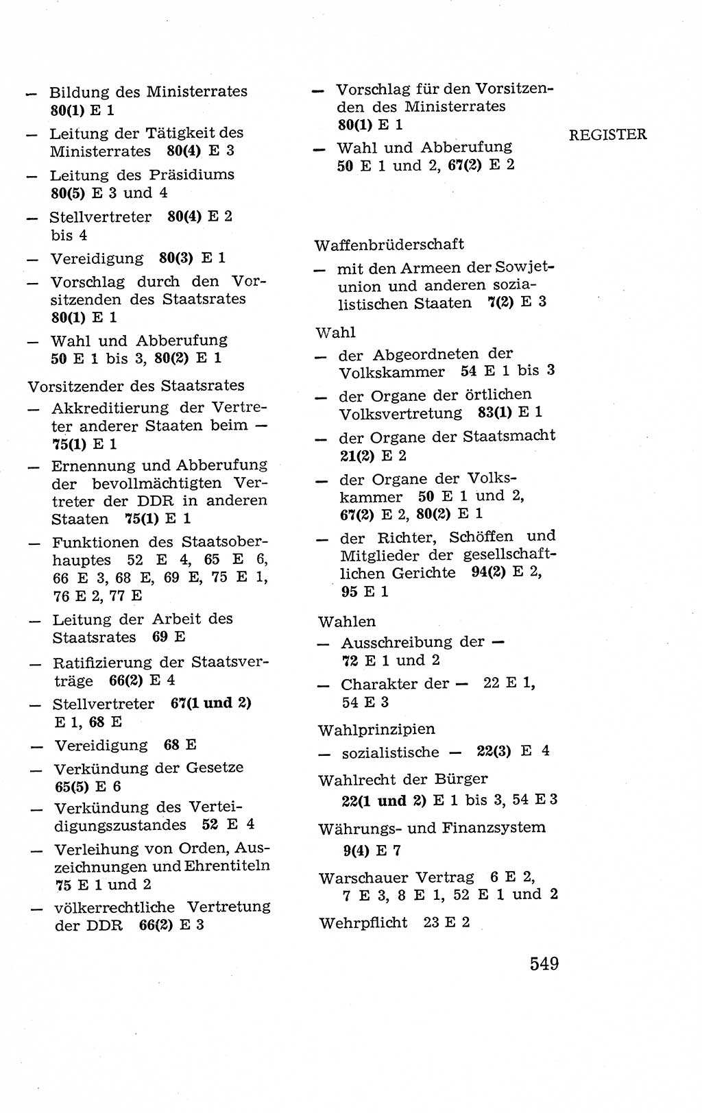 Verfassung der Deutschen Demokratischen Republik (DDR), Dokumente, Kommentar 1969, Band 2, Seite 549 (Verf. DDR Dok. Komm. 1969, Bd. 2, S. 549)