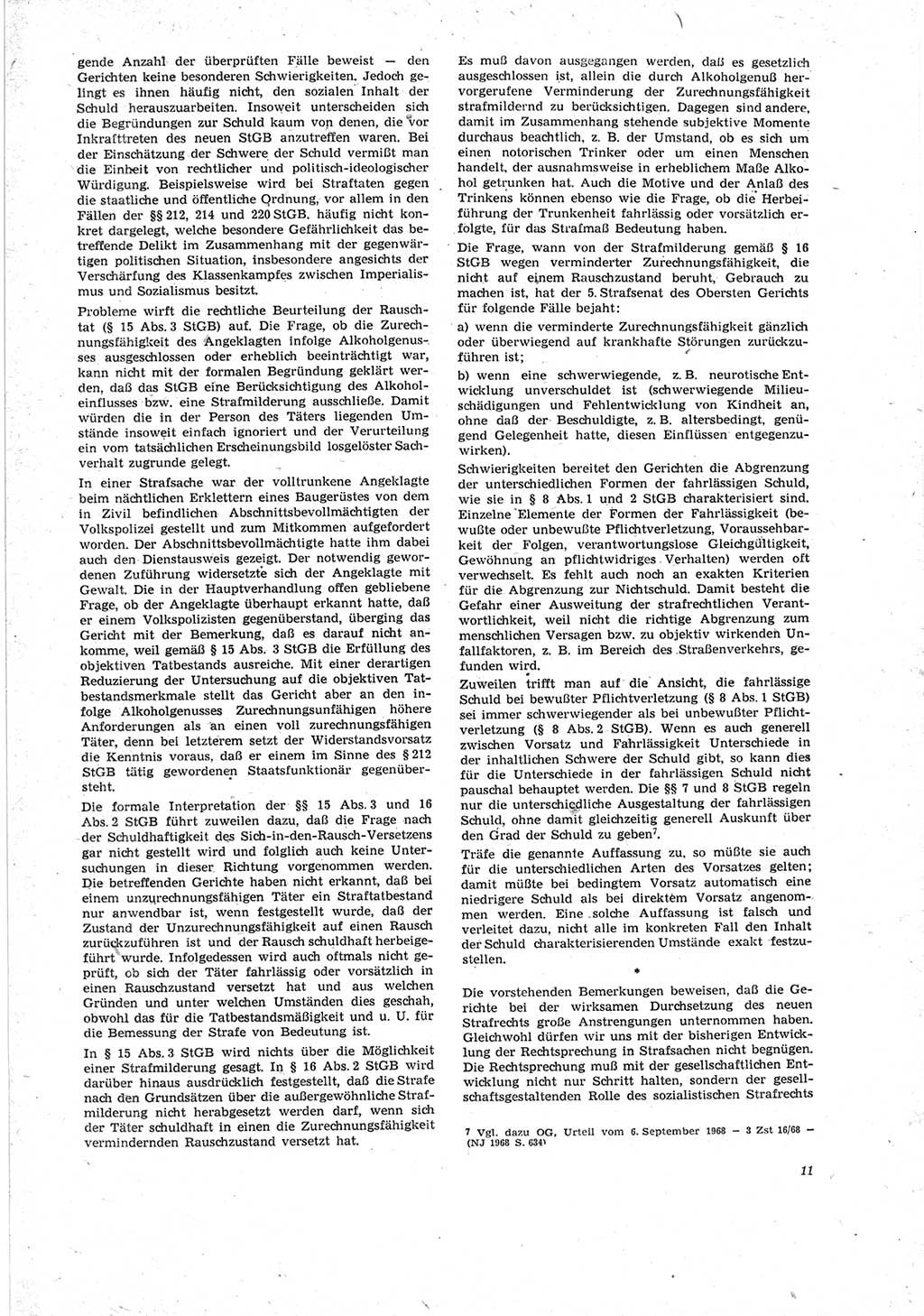 Neue Justiz (NJ), Zeitschrift für Recht und Rechtswissenschaft [Deutsche Demokratische Republik (DDR)], 23. Jahrgang 1969, Seite 11 (NJ DDR 1969, S. 11)