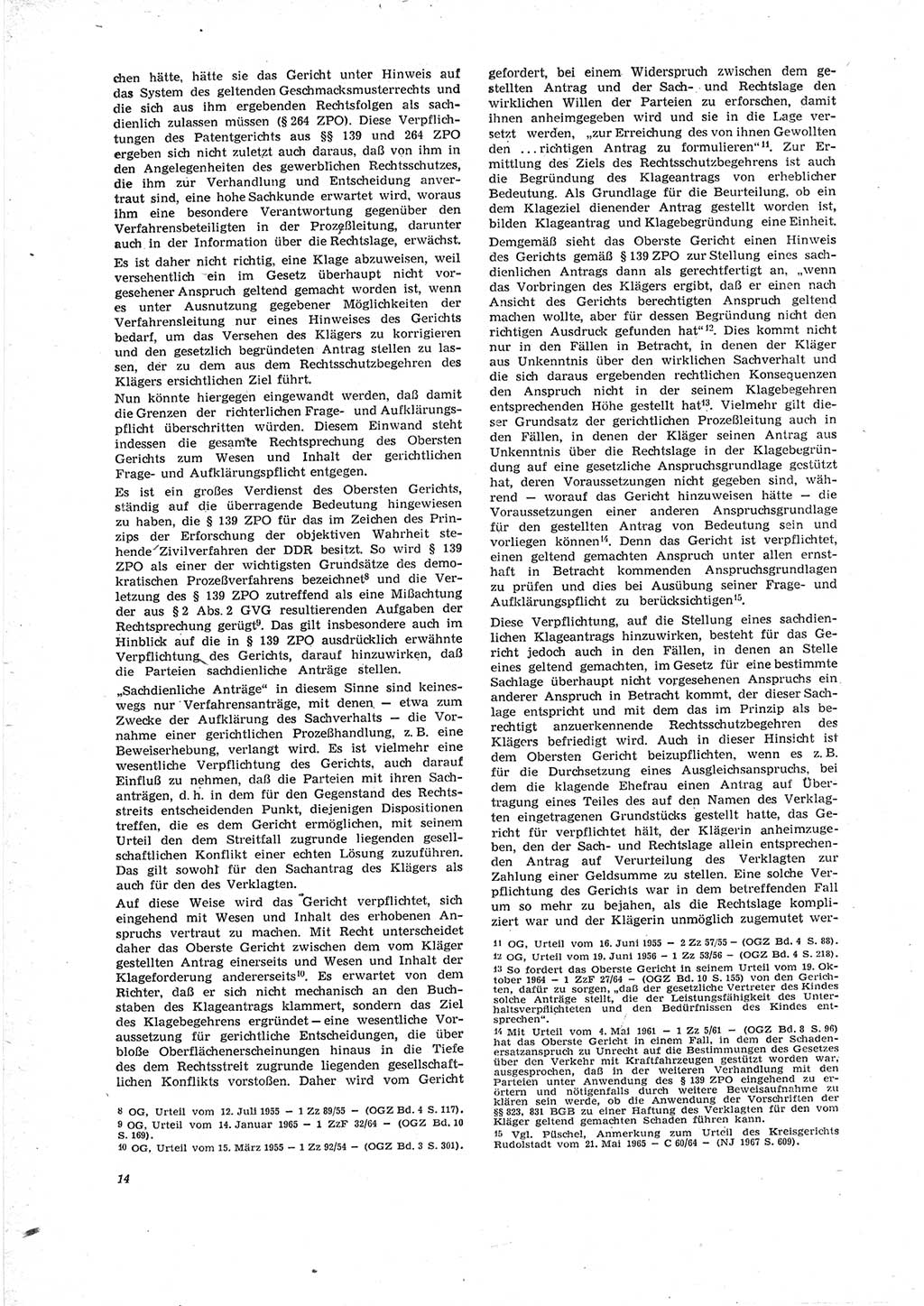 Neue Justiz (NJ), Zeitschrift für Recht und Rechtswissenschaft [Deutsche Demokratische Republik (DDR)], 23. Jahrgang 1969, Seite 14 (NJ DDR 1969, S. 14)