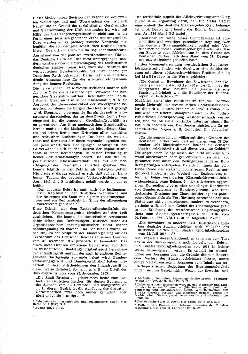 Neue Justiz (NJ), Zeitschrift für Recht und Rechtswissenschaft [Deutsche Demokratische Republik (DDR)], 23. Jahrgang 1969, Seite 22 (NJ DDR 1969, S. 22)