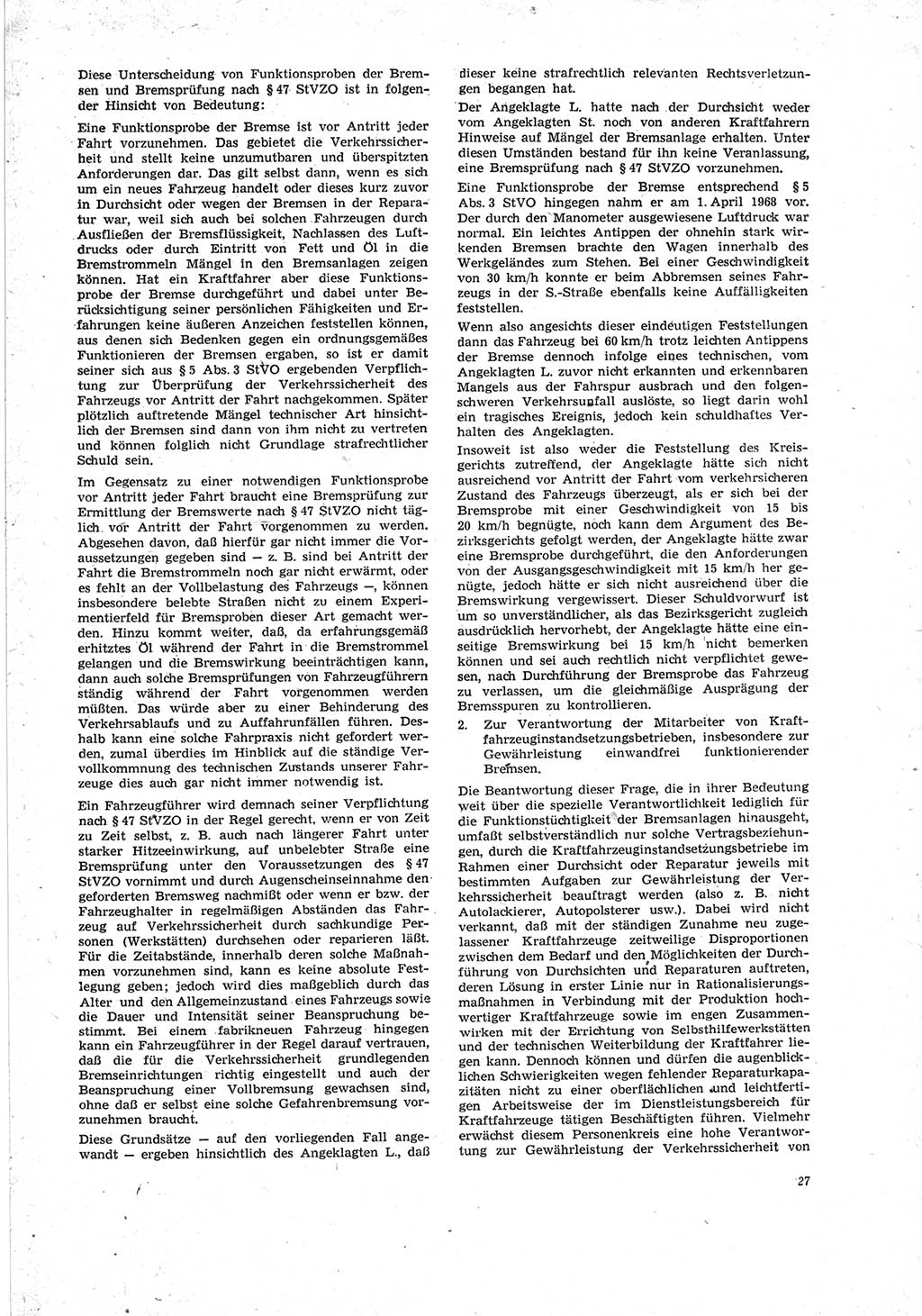 Neue Justiz (NJ), Zeitschrift für Recht und Rechtswissenschaft [Deutsche Demokratische Republik (DDR)], 23. Jahrgang 1969, Seite 27 (NJ DDR 1969, S. 27)