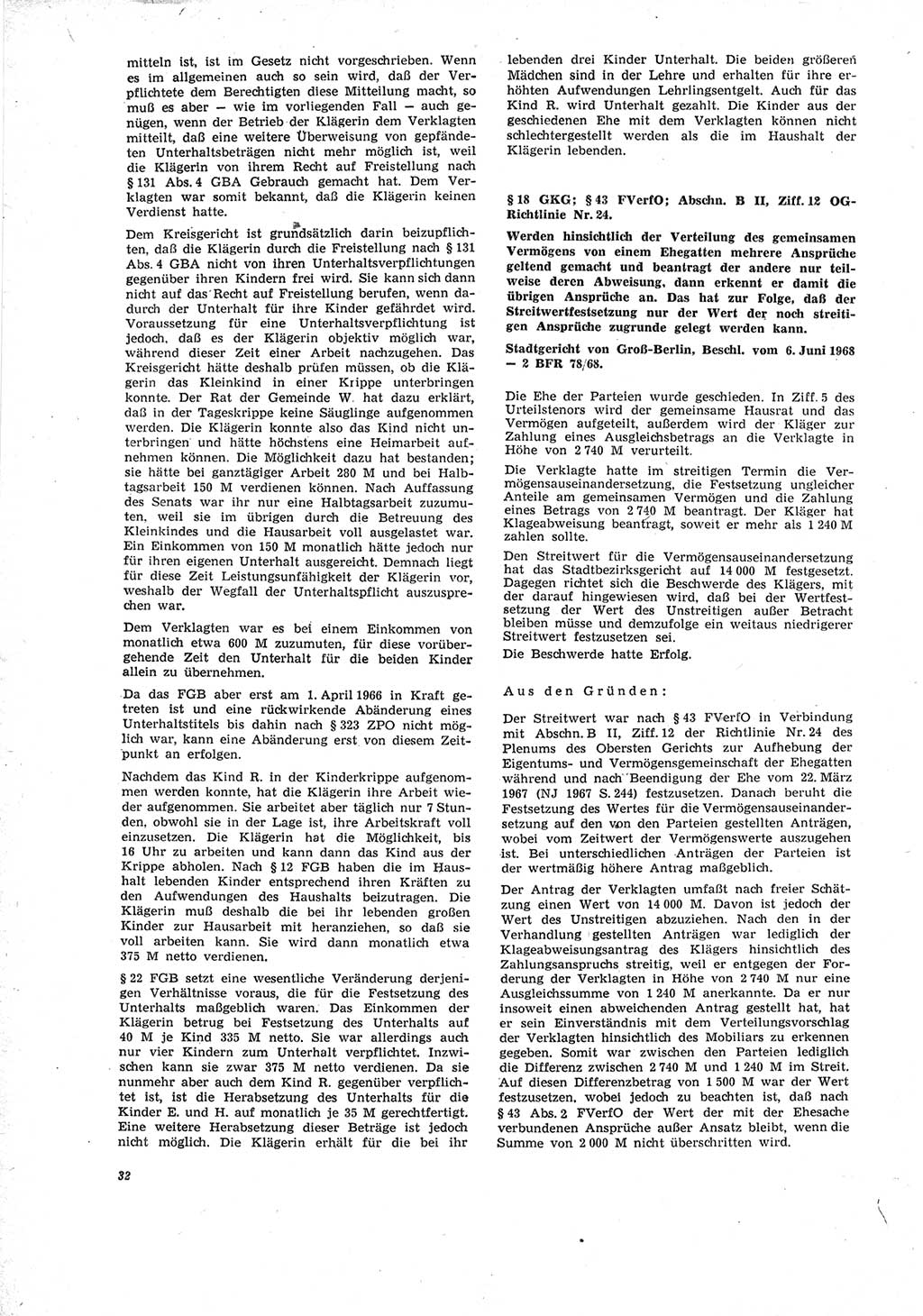 Neue Justiz (NJ), Zeitschrift für Recht und Rechtswissenschaft [Deutsche Demokratische Republik (DDR)], 23. Jahrgang 1969, Seite 32 (NJ DDR 1969, S. 32)