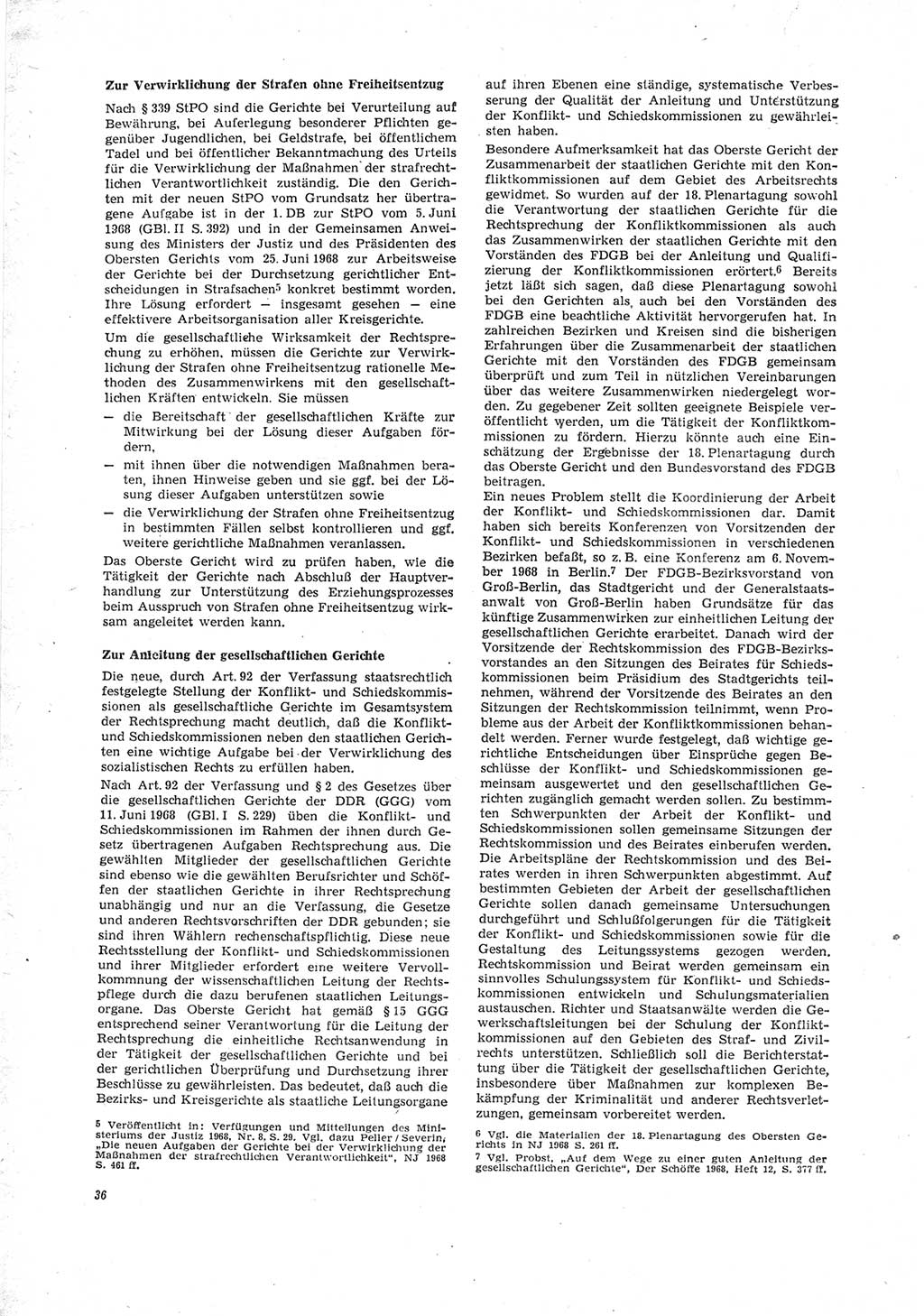 Neue Justiz (NJ), Zeitschrift für Recht und Rechtswissenschaft [Deutsche Demokratische Republik (DDR)], 23. Jahrgang 1969, Seite 36 (NJ DDR 1969, S. 36)