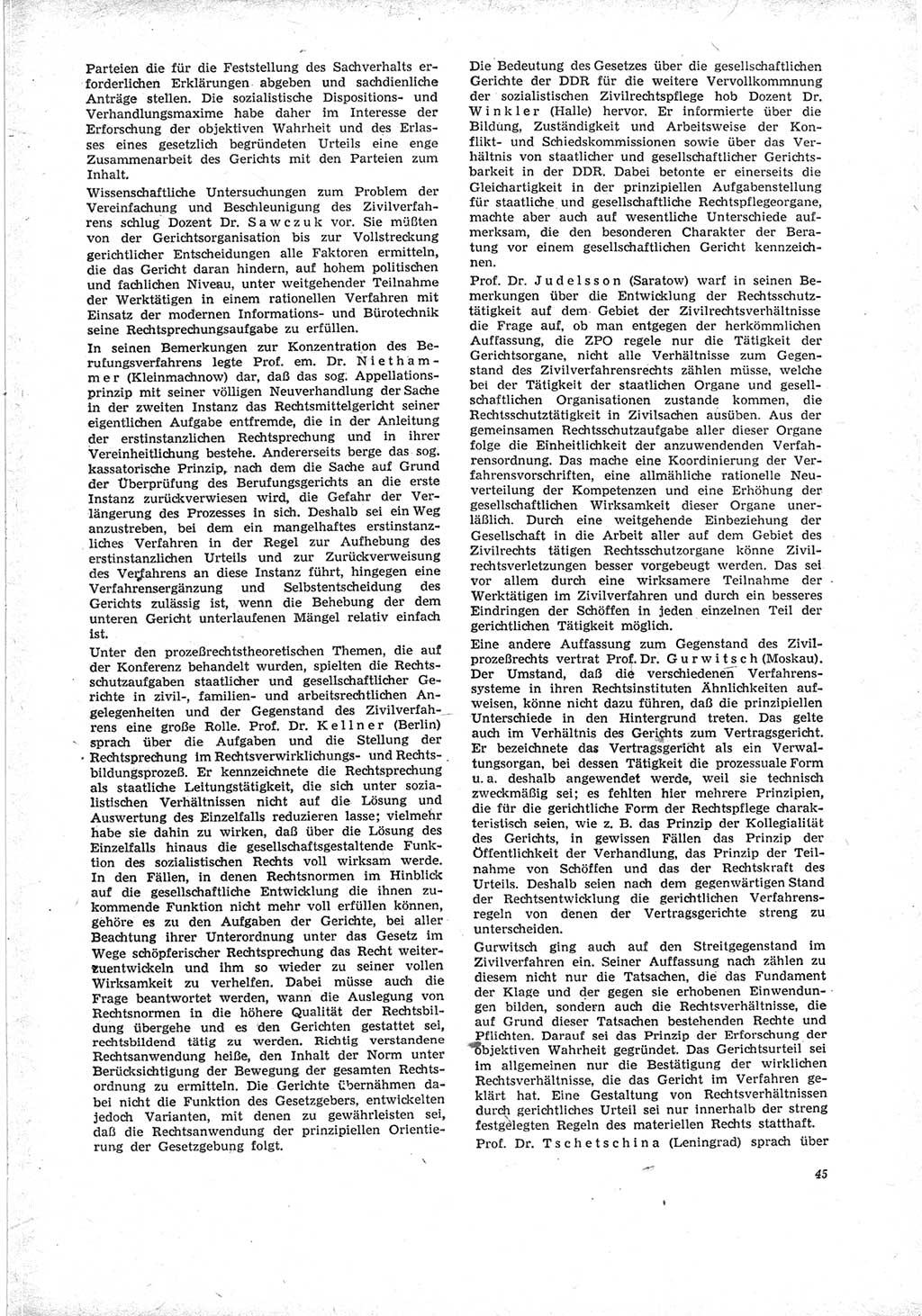 Neue Justiz (NJ), Zeitschrift für Recht und Rechtswissenschaft [Deutsche Demokratische Republik (DDR)], 23. Jahrgang 1969, Seite 45 (NJ DDR 1969, S. 45)