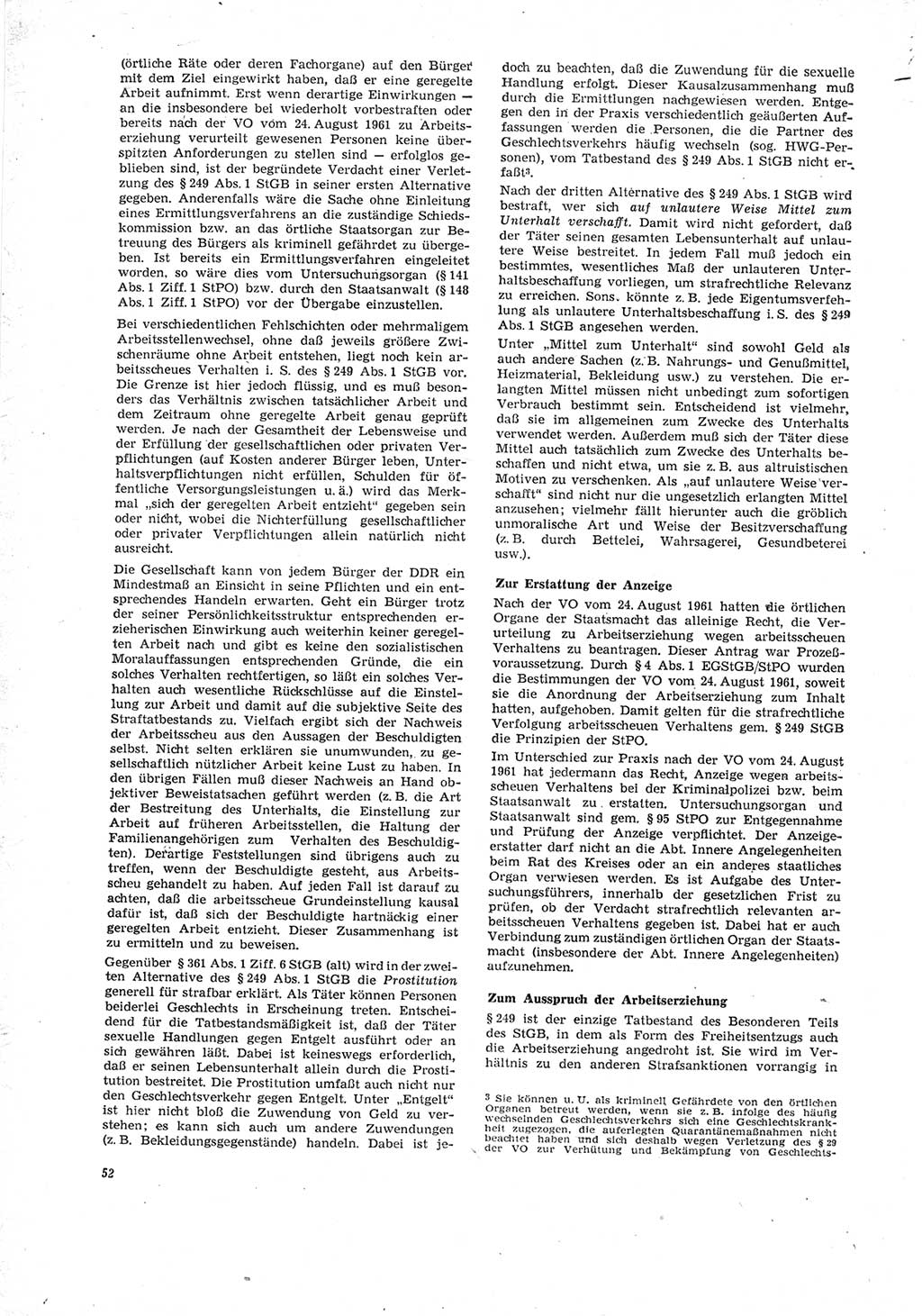 Neue Justiz (NJ), Zeitschrift für Recht und Rechtswissenschaft [Deutsche Demokratische Republik (DDR)], 23. Jahrgang 1969, Seite 52 (NJ DDR 1969, S. 52)