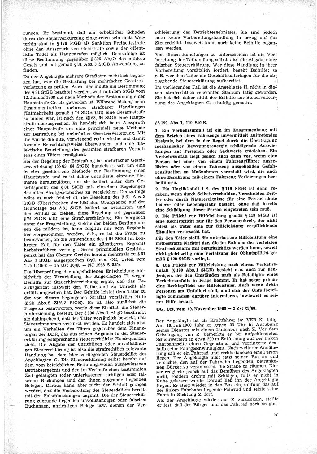Neue Justiz (NJ), Zeitschrift für Recht und Rechtswissenschaft [Deutsche Demokratische Republik (DDR)], 23. Jahrgang 1969, Seite 57 (NJ DDR 1969, S. 57)