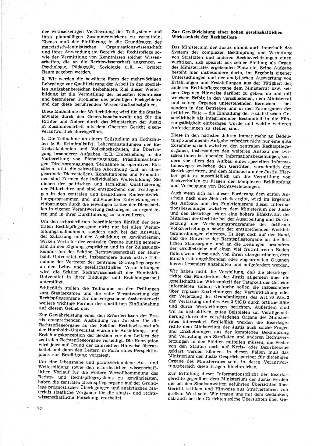 Neue Justiz (NJ), Zeitschrift für Recht und Rechtswissenschaft [Deutsche Demokratische Republik (DDR)], 23. Jahrgang 1969, Seite 70 (NJ DDR 1969, S. 70)