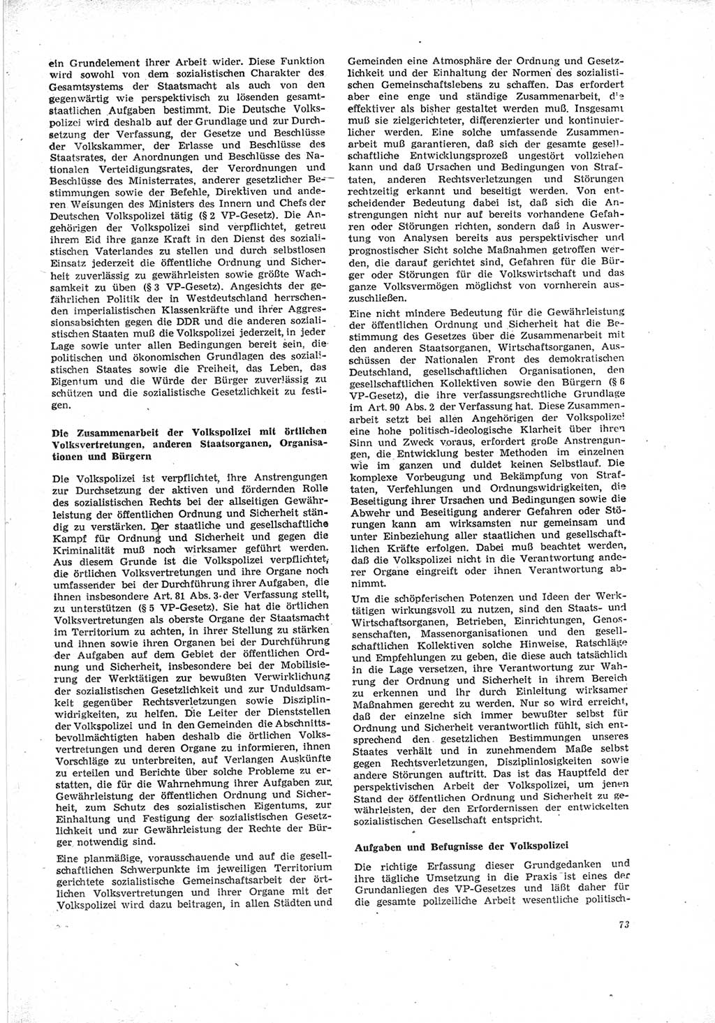 Neue Justiz (NJ), Zeitschrift für Recht und Rechtswissenschaft [Deutsche Demokratische Republik (DDR)], 23. Jahrgang 1969, Seite 73 (NJ DDR 1969, S. 73)