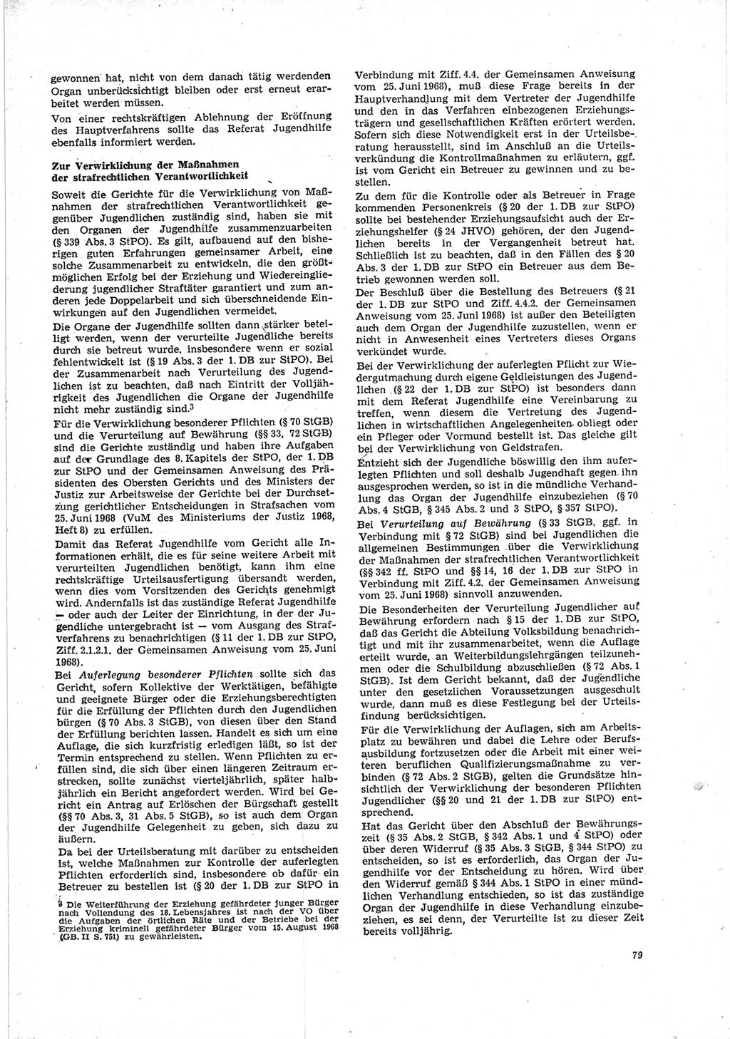 Neue Justiz (NJ), Zeitschrift für Recht und Rechtswissenschaft [Deutsche Demokratische Republik (DDR)], 23. Jahrgang 1969, Seite 79 (NJ DDR 1969, S. 79)