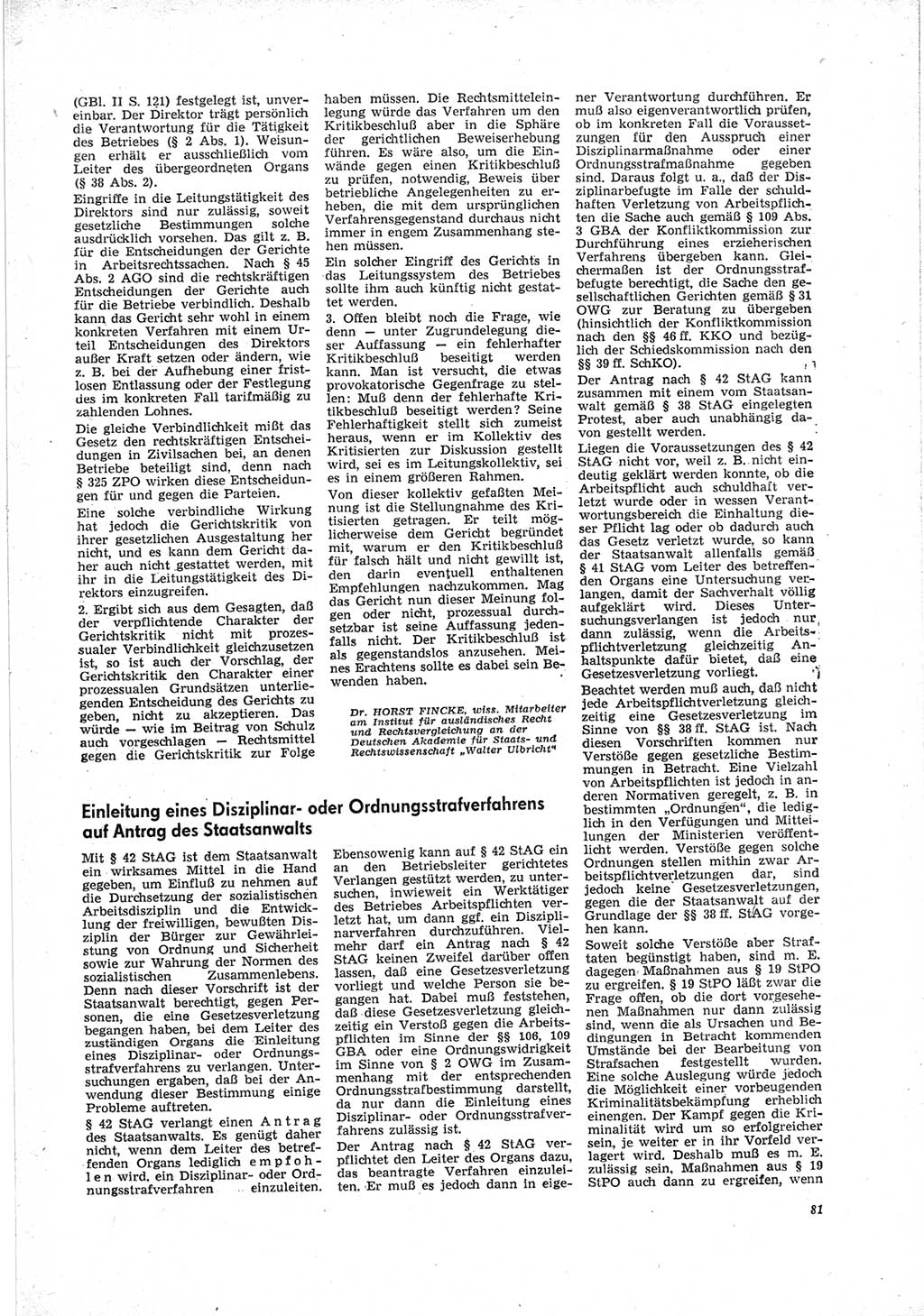 Neue Justiz (NJ), Zeitschrift für Recht und Rechtswissenschaft [Deutsche Demokratische Republik (DDR)], 23. Jahrgang 1969, Seite 81 (NJ DDR 1969, S. 81)