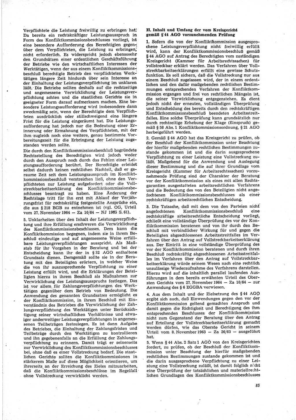 Neue Justiz (NJ), Zeitschrift für Recht und Rechtswissenschaft [Deutsche Demokratische Republik (DDR)], 23. Jahrgang 1969, Seite 85 (NJ DDR 1969, S. 85)