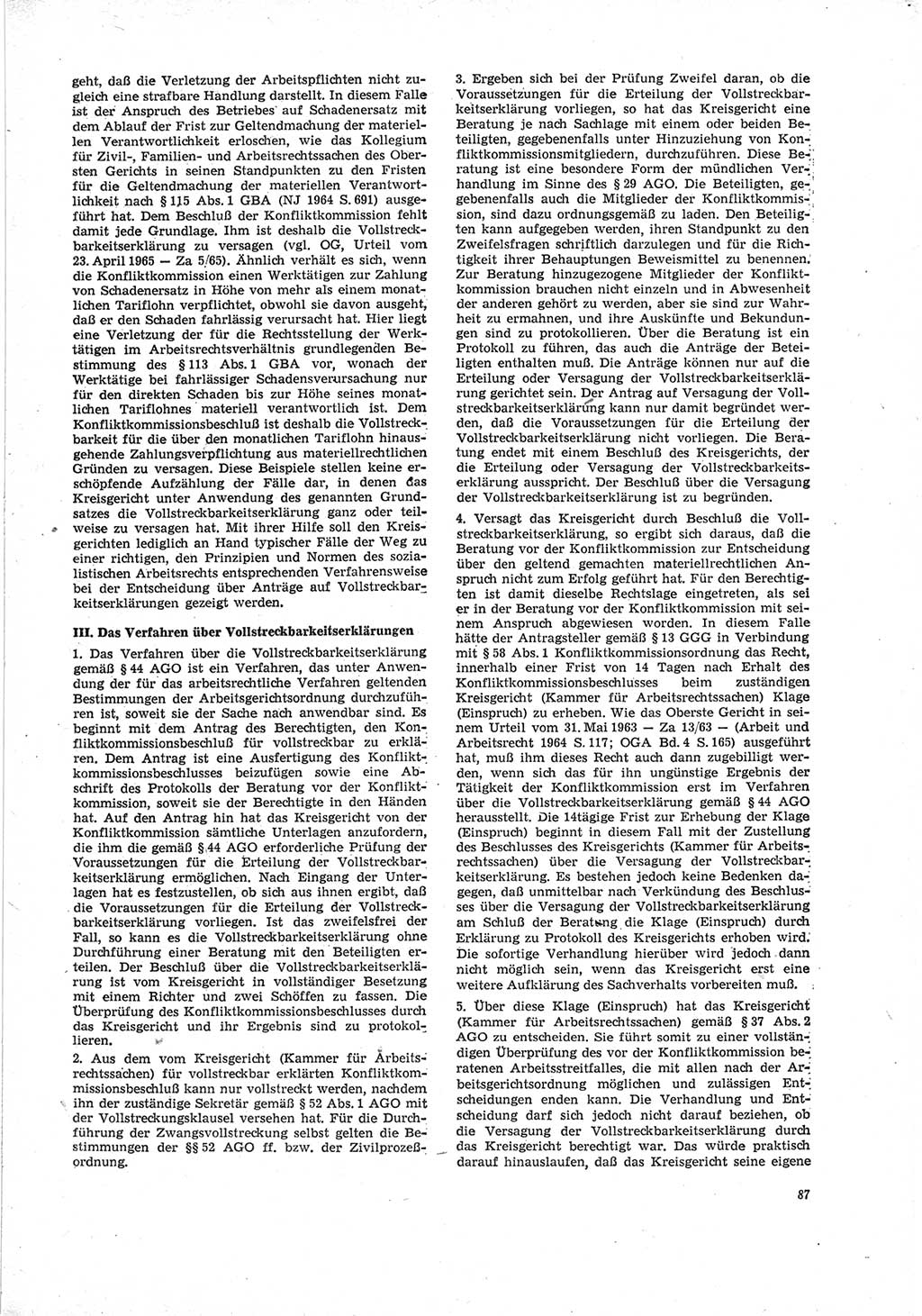 Neue Justiz (NJ), Zeitschrift für Recht und Rechtswissenschaft [Deutsche Demokratische Republik (DDR)], 23. Jahrgang 1969, Seite 87 (NJ DDR 1969, S. 87)