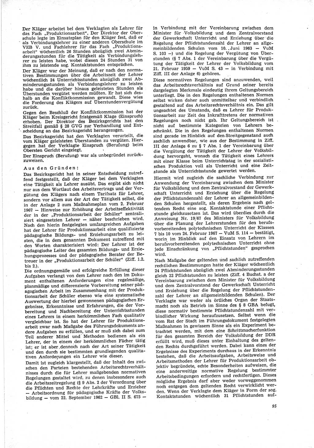 Neue Justiz (NJ), Zeitschrift für Recht und Rechtswissenschaft [Deutsche Demokratische Republik (DDR)], 23. Jahrgang 1969, Seite 95 (NJ DDR 1969, S. 95)