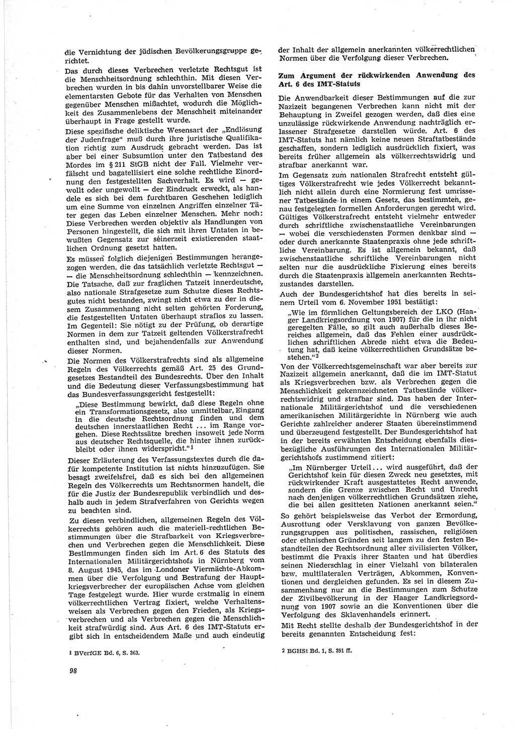 Neue Justiz (NJ), Zeitschrift für Recht und Rechtswissenschaft [Deutsche Demokratische Republik (DDR)], 23. Jahrgang 1969, Seite 98 (NJ DDR 1969, S. 98)
