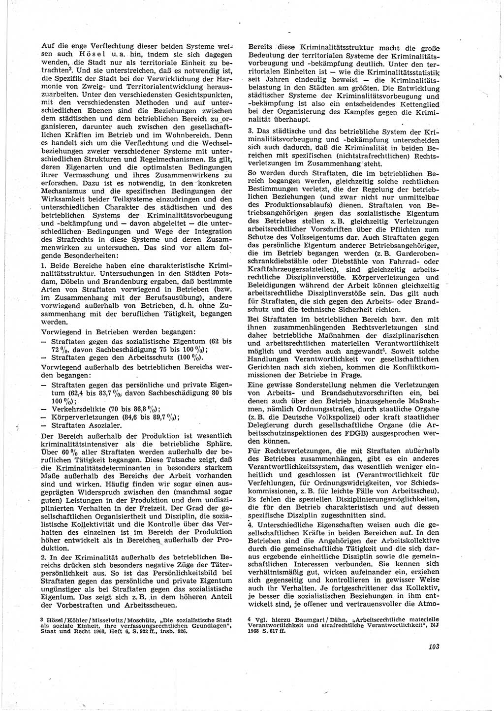 Neue Justiz (NJ), Zeitschrift für Recht und Rechtswissenschaft [Deutsche Demokratische Republik (DDR)], 23. Jahrgang 1969, Seite 103 (NJ DDR 1969, S. 103)