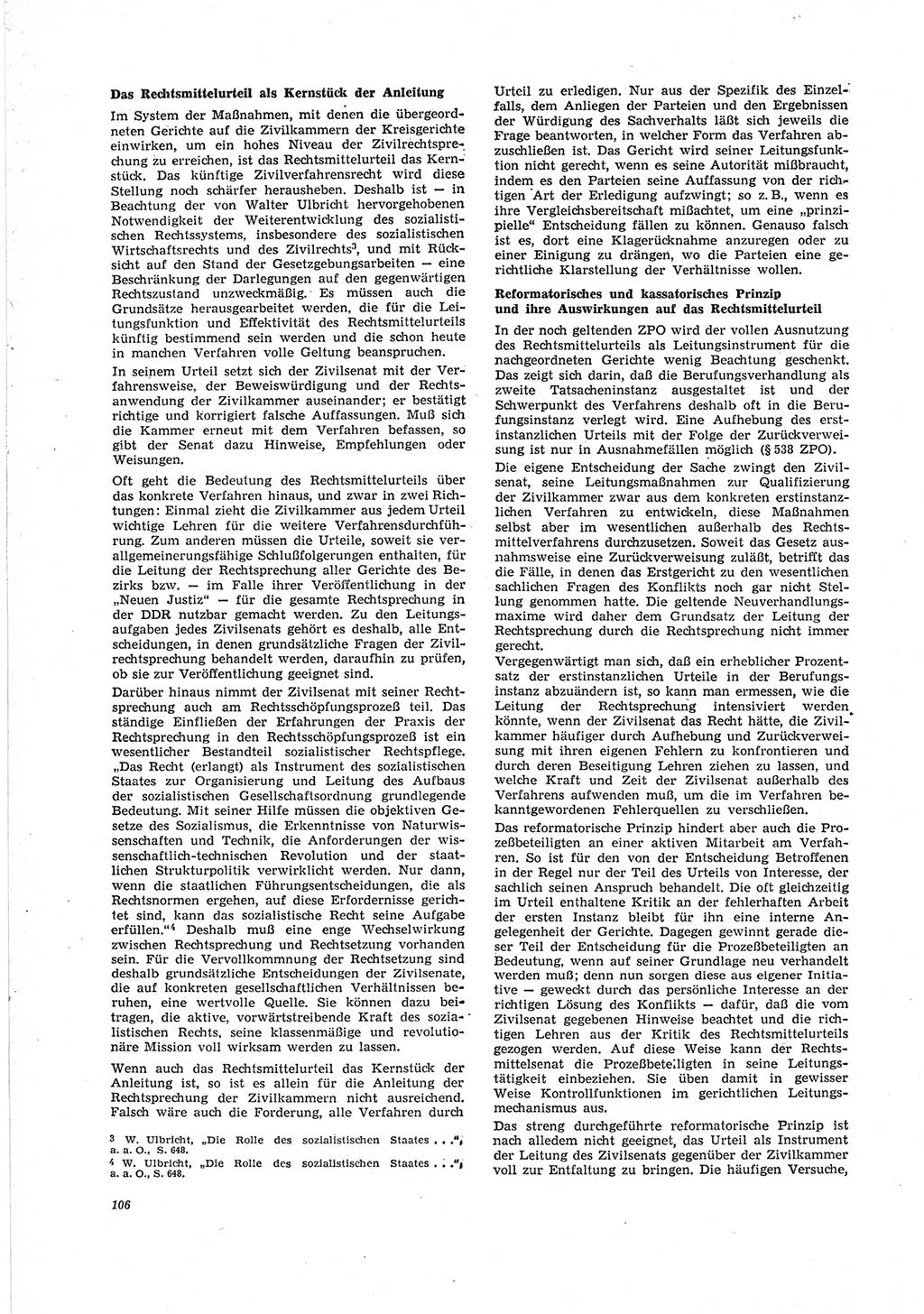 Neue Justiz (NJ), Zeitschrift für Recht und Rechtswissenschaft [Deutsche Demokratische Republik (DDR)], 23. Jahrgang 1969, Seite 106 (NJ DDR 1969, S. 106)