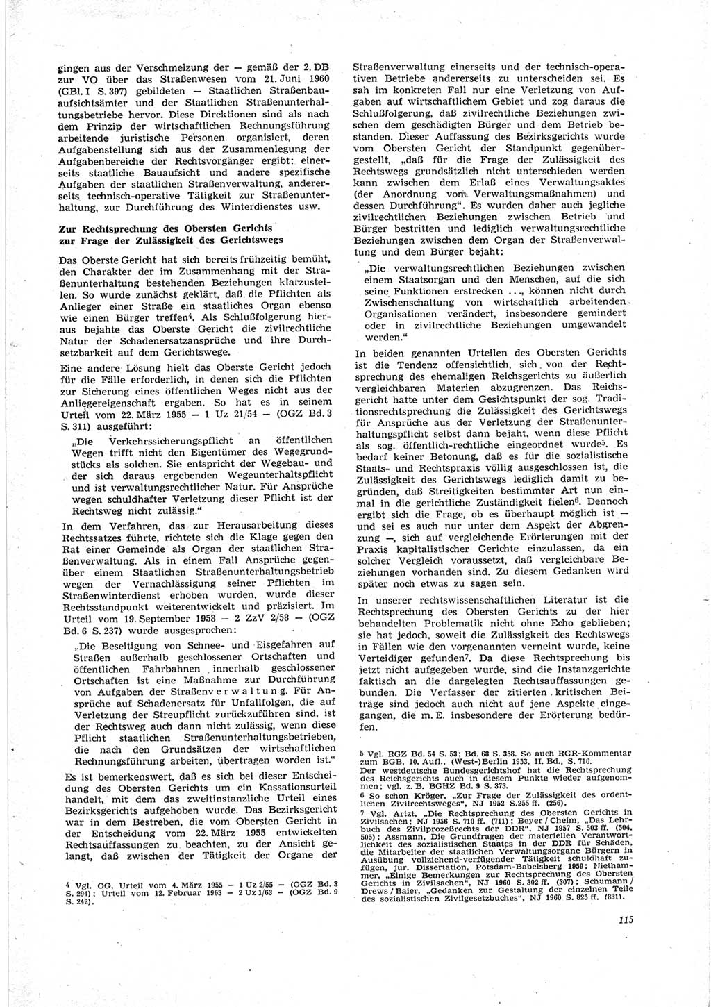 Neue Justiz (NJ), Zeitschrift für Recht und Rechtswissenschaft [Deutsche Demokratische Republik (DDR)], 23. Jahrgang 1969, Seite 115 (NJ DDR 1969, S. 115)