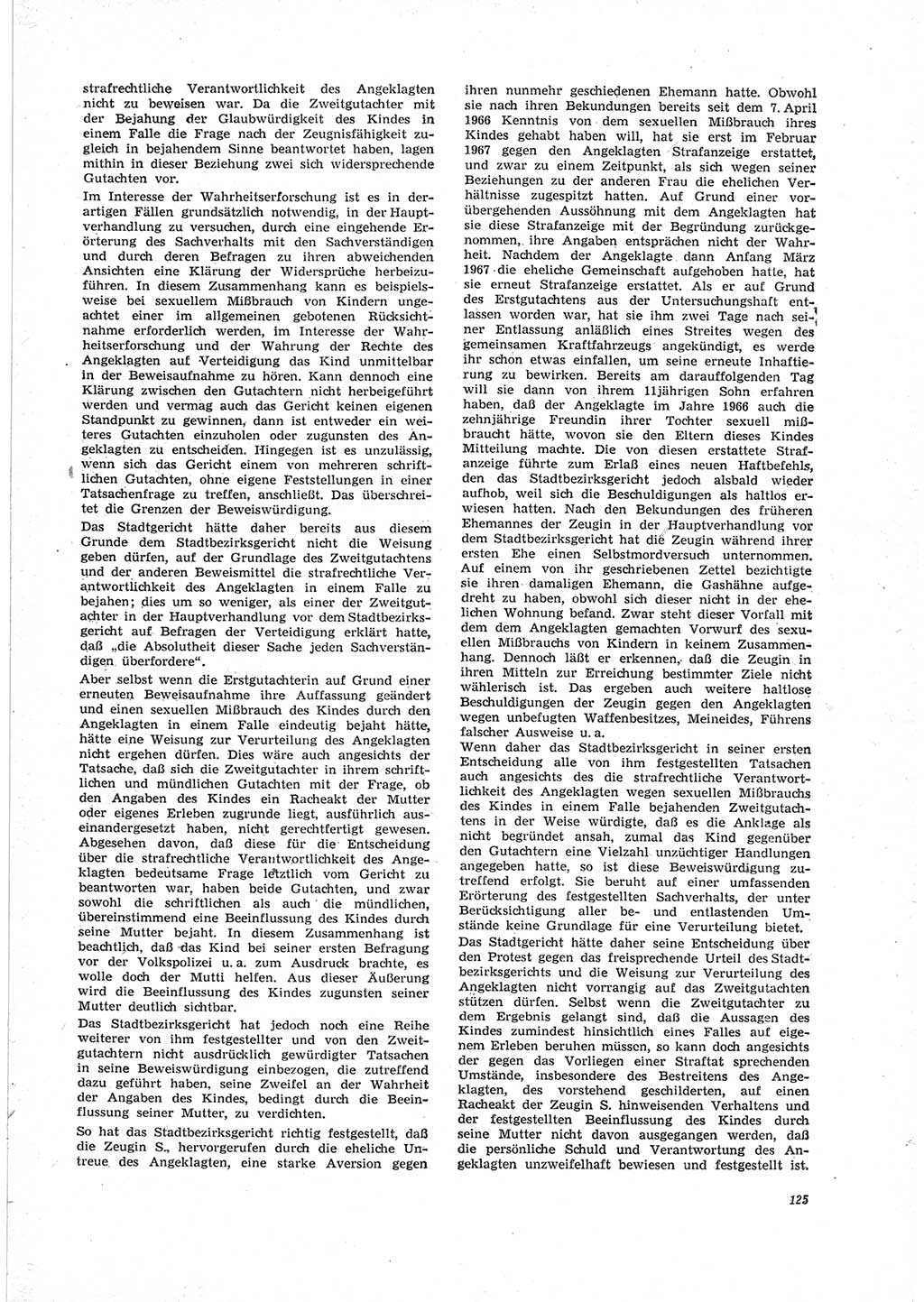 Neue Justiz (NJ), Zeitschrift für Recht und Rechtswissenschaft [Deutsche Demokratische Republik (DDR)], 23. Jahrgang 1969, Seite 125 (NJ DDR 1969, S. 125)