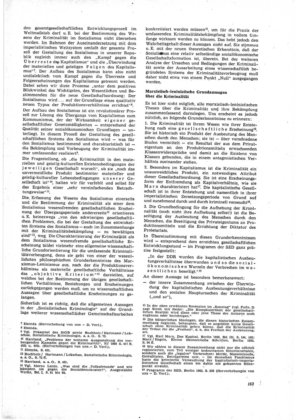 Neue Justiz (NJ), Zeitschrift für Recht und Rechtswissenschaft [Deutsche Demokratische Republik (DDR)], 23. Jahrgang 1969, Seite 163 (NJ DDR 1969, S. 163)