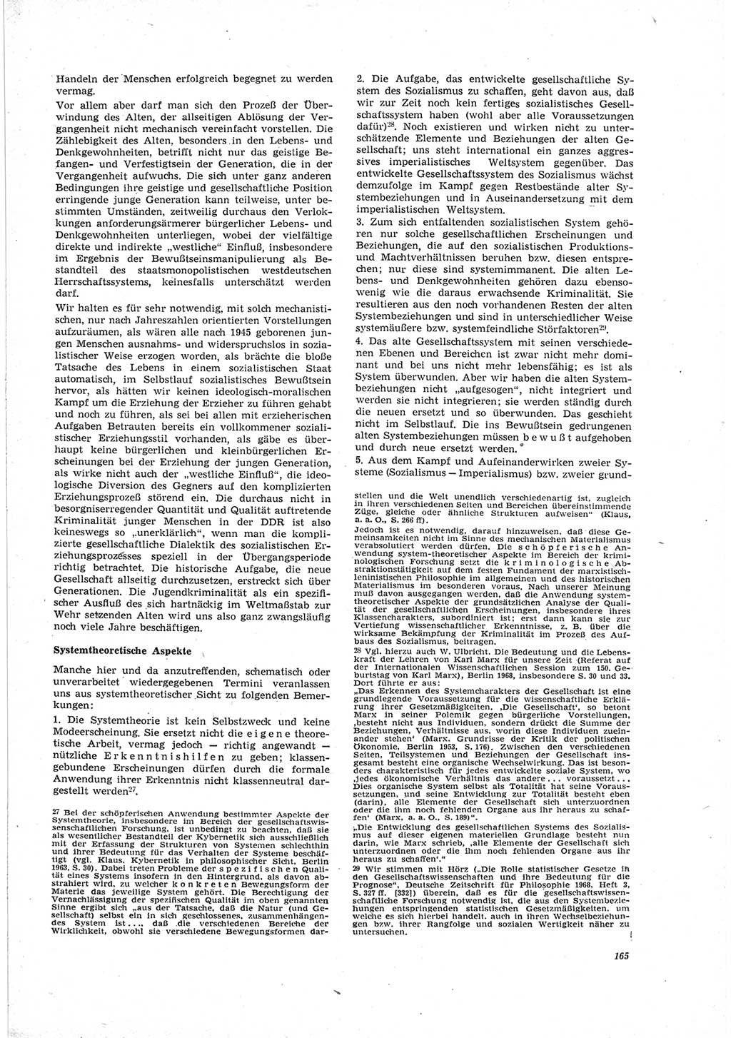 Neue Justiz (NJ), Zeitschrift für Recht und Rechtswissenschaft [Deutsche Demokratische Republik (DDR)], 23. Jahrgang 1969, Seite 165 (NJ DDR 1969, S. 165)