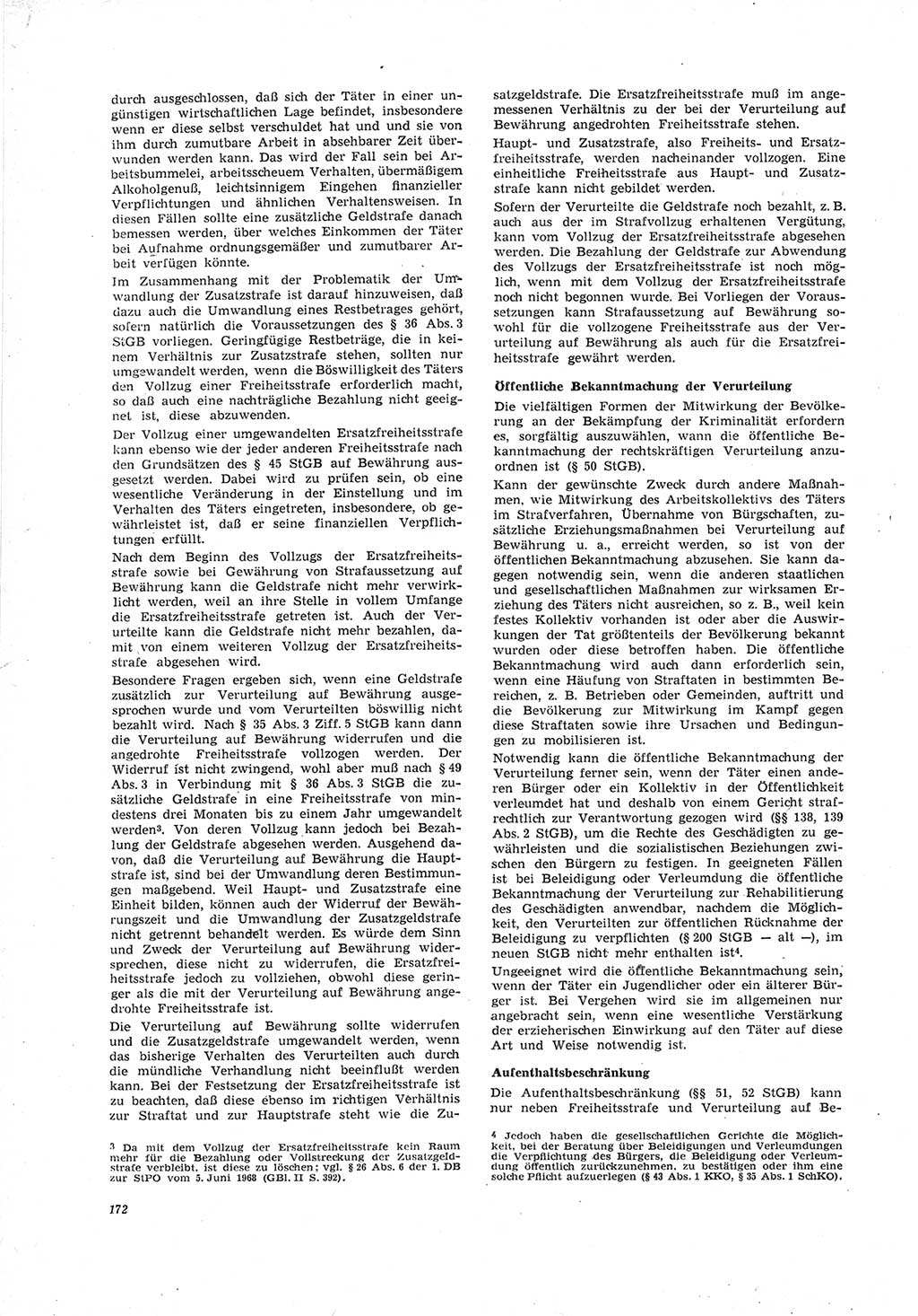 Neue Justiz (NJ), Zeitschrift für Recht und Rechtswissenschaft [Deutsche Demokratische Republik (DDR)], 23. Jahrgang 1969, Seite 172 (NJ DDR 1969, S. 172)